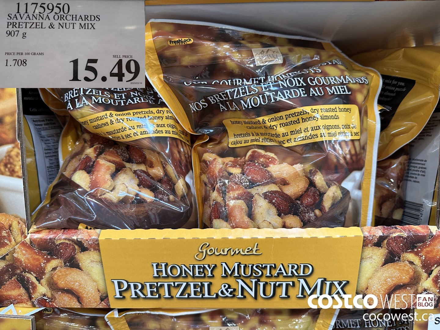 1175950 SAVANNA PRETZEL & NUT MIX 907 G $15.49