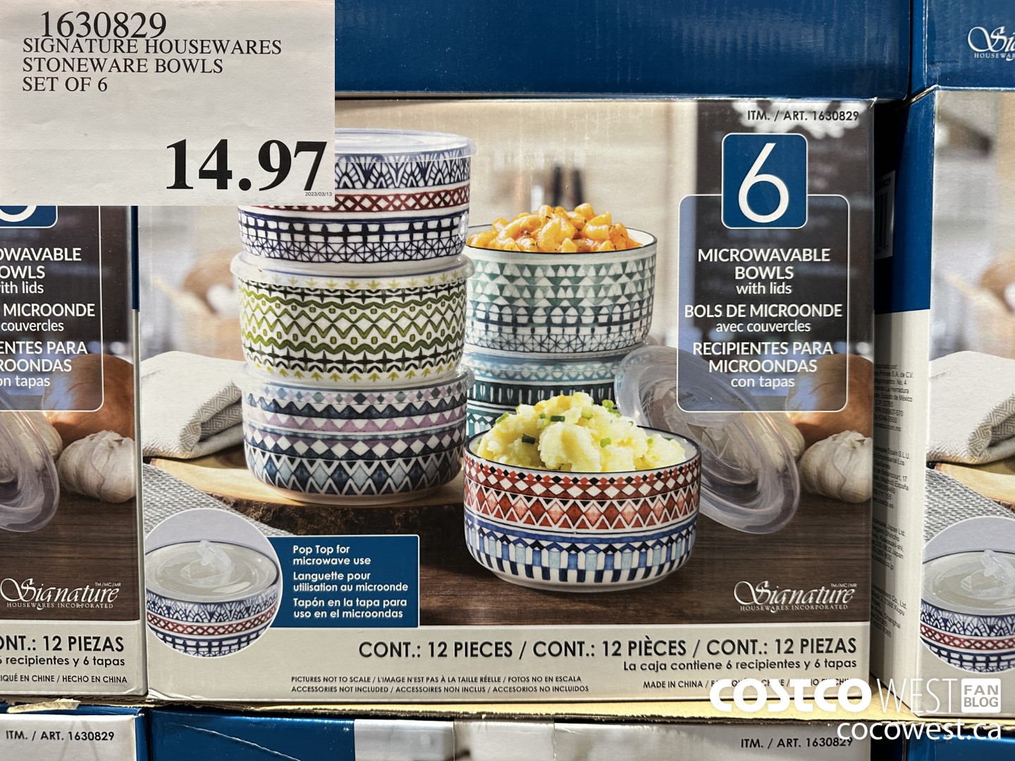 1630829 SIGNATURE HOUSEWARES STONEWARE BOWLS SET OF 6  $14.97