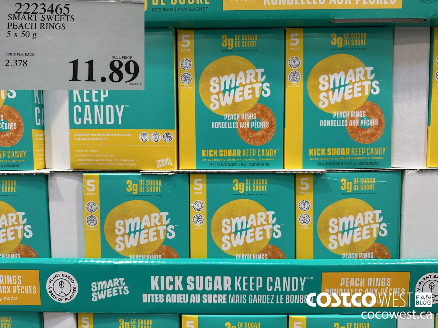 2223465 SMART SWEETS PEACH RINGS 5 x 50 g $11.89