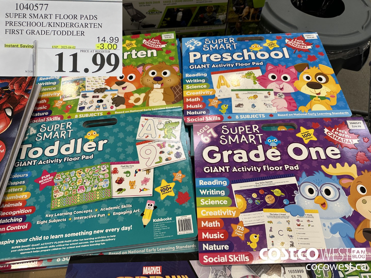 1040577 SUPER SMART FLOOR PADS PRESCHOOL/KINDERGARTEN FIRST GRADE/TODDLER A 99 ($3.00 INSTANT SAVINGS EXPIRES ON 2023-04-02) $11.99