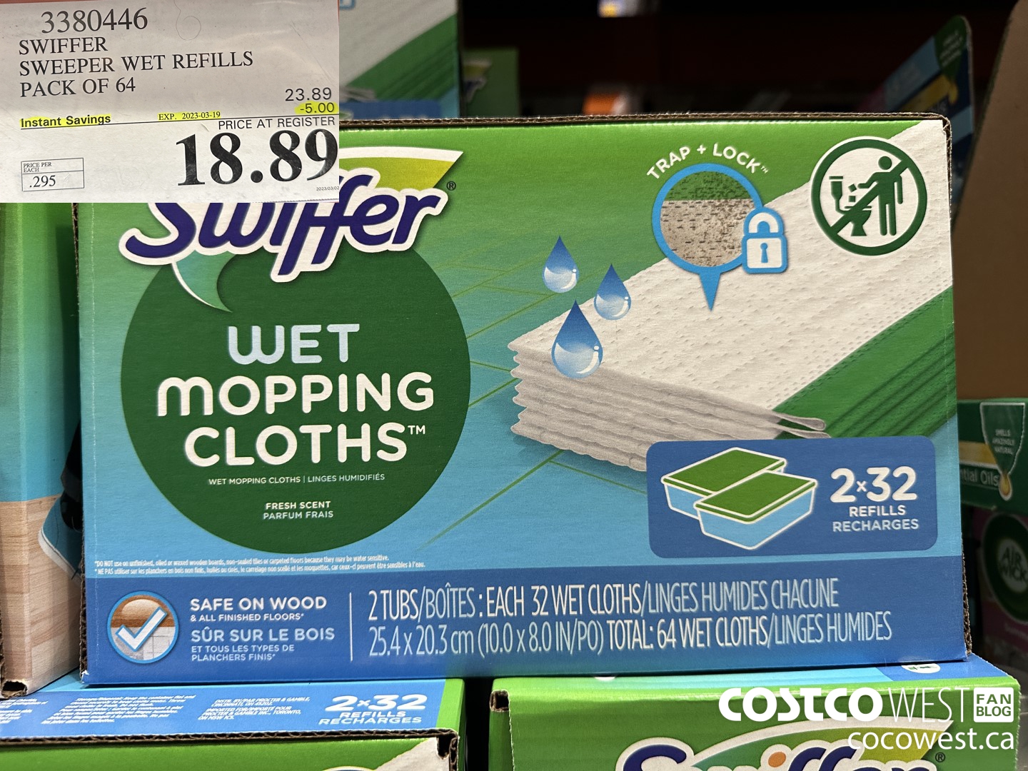 3380446 SWIFFER SWEEPER WET REFILLS PACK OF 64 ($5.00 INSTANT SAVINGS EXPIRES ON 2023-03-19) $18.89
