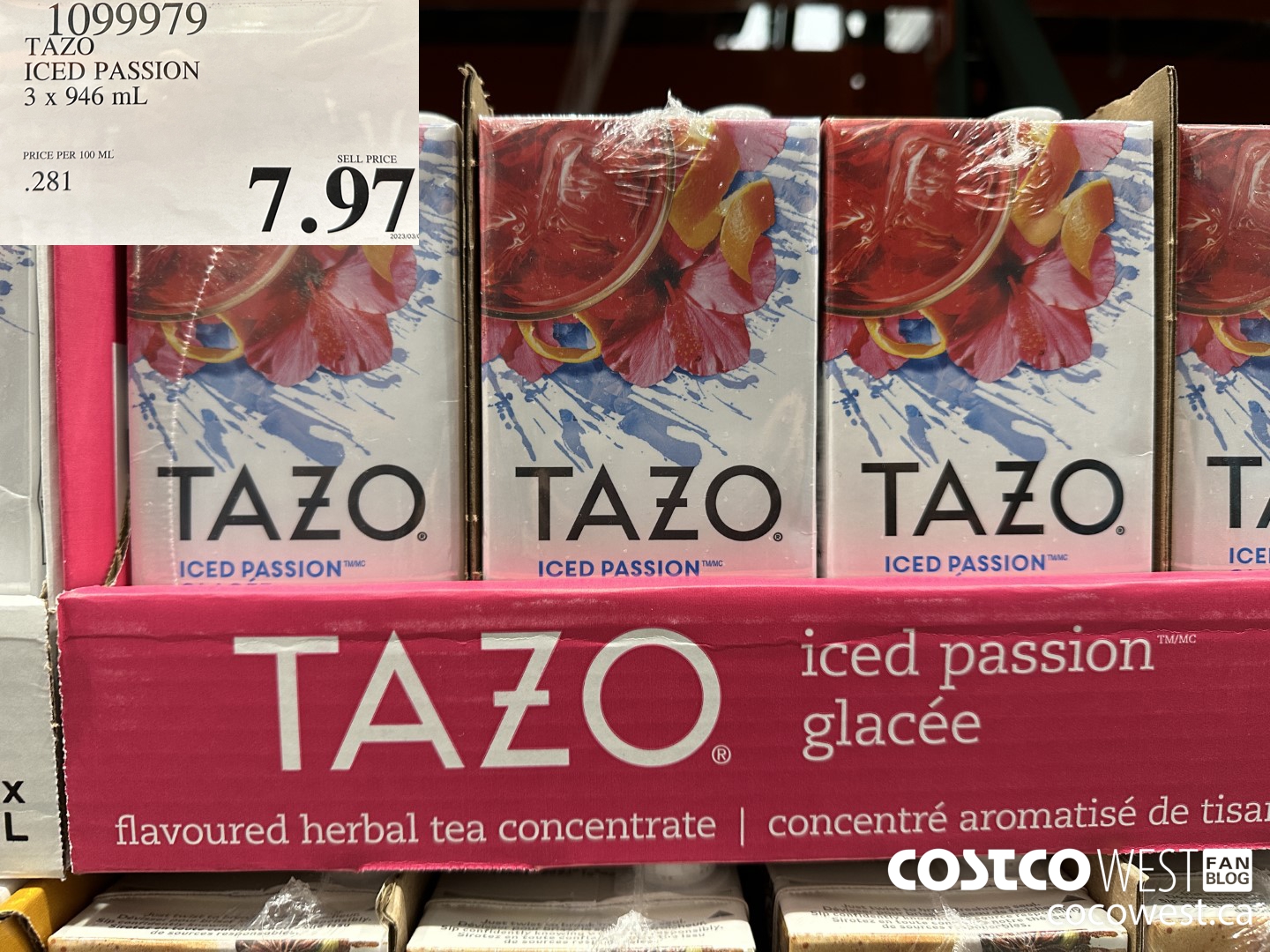 1099979 TAZO ICED PASSION 3 x 946 mL $7.97