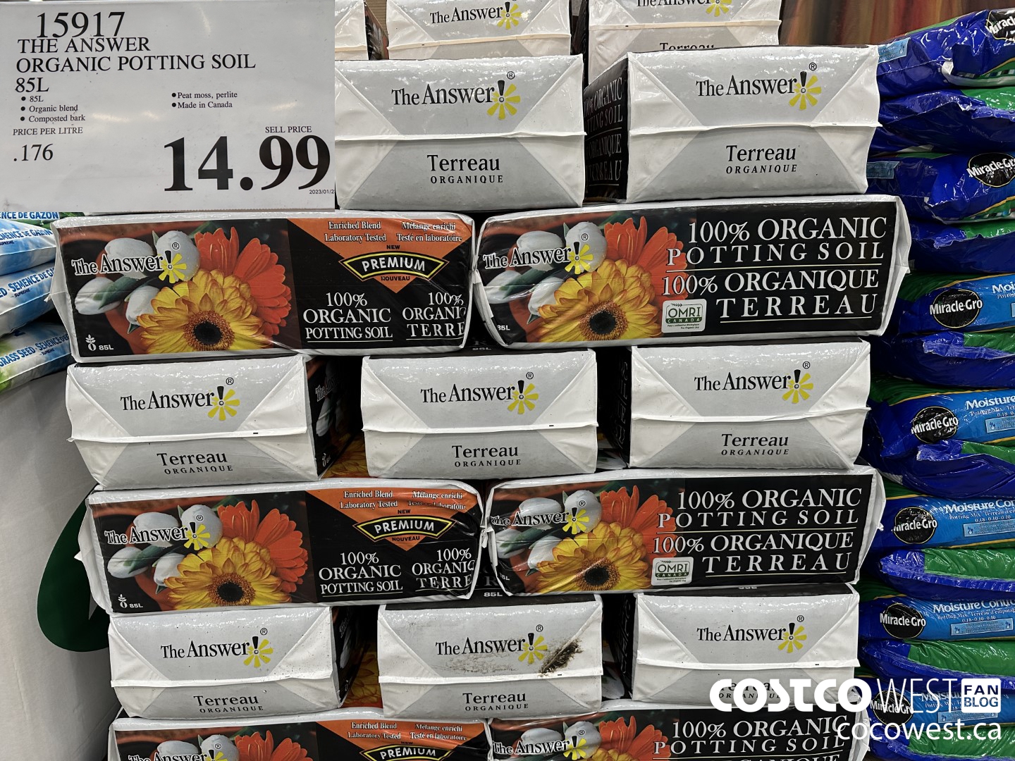 15917 THE ANSWER ORGANIC POTTING SOIL 85 L $14.99