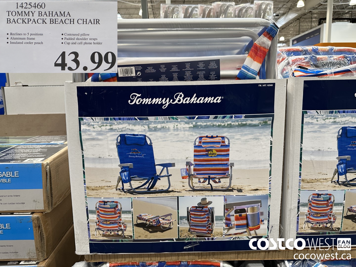 1425460 TOMMY BAHAMA BACKPACK BEACH CHAIR $43.99