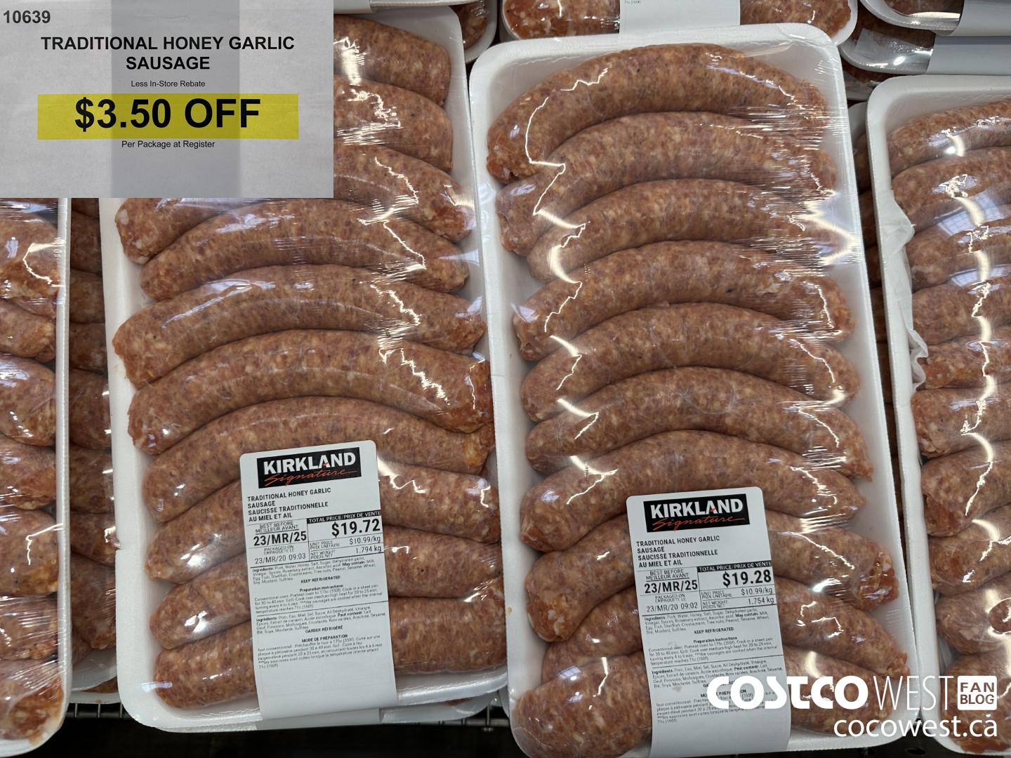 10639 TRADITIONAL HONEY GARLIC SAUSAGE ($3.50 INSTANT SAVINGS)