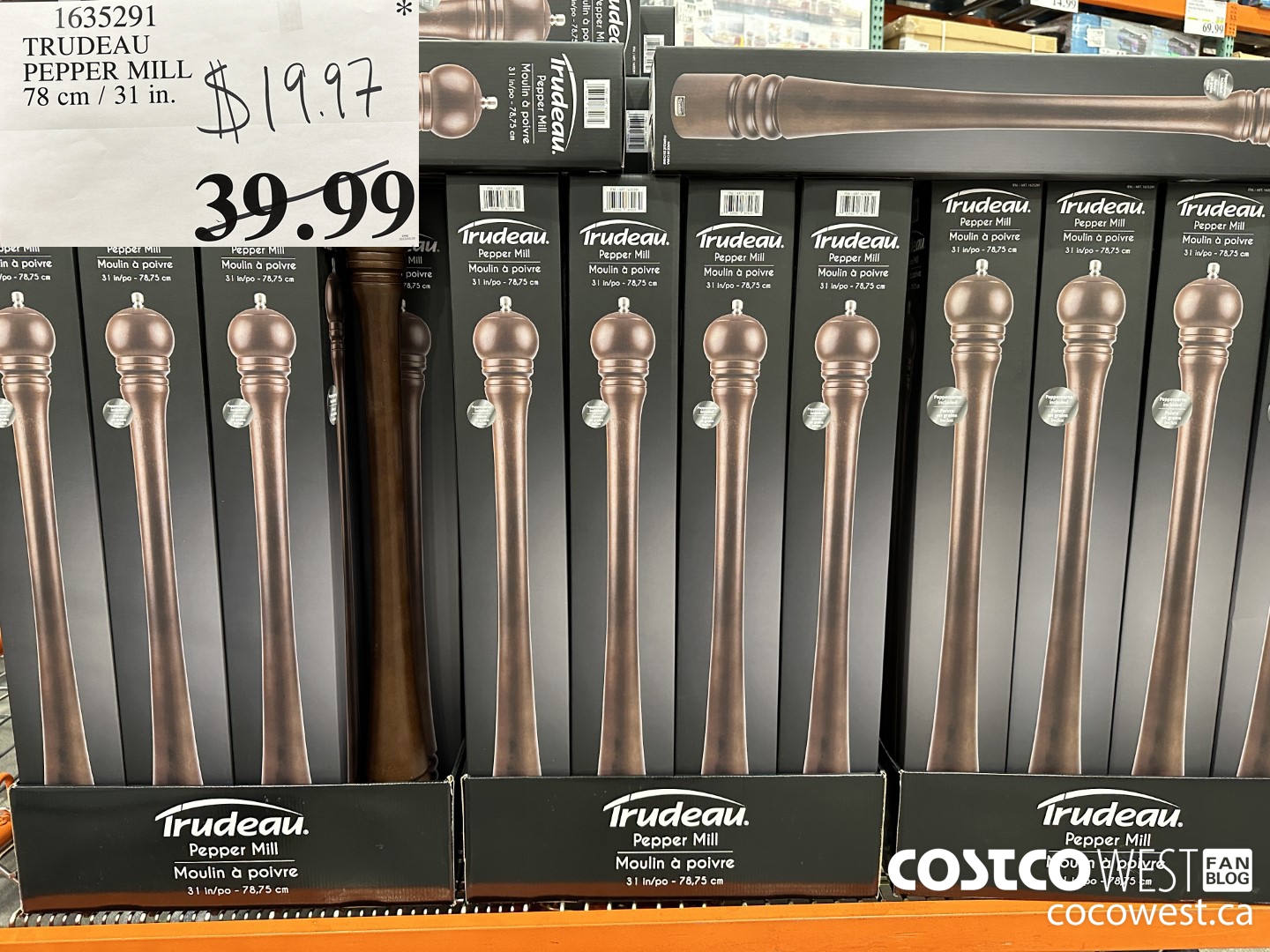1635291 TRUDEAU PEPPER MILL 78 cm / 31 1n.  $19.97
