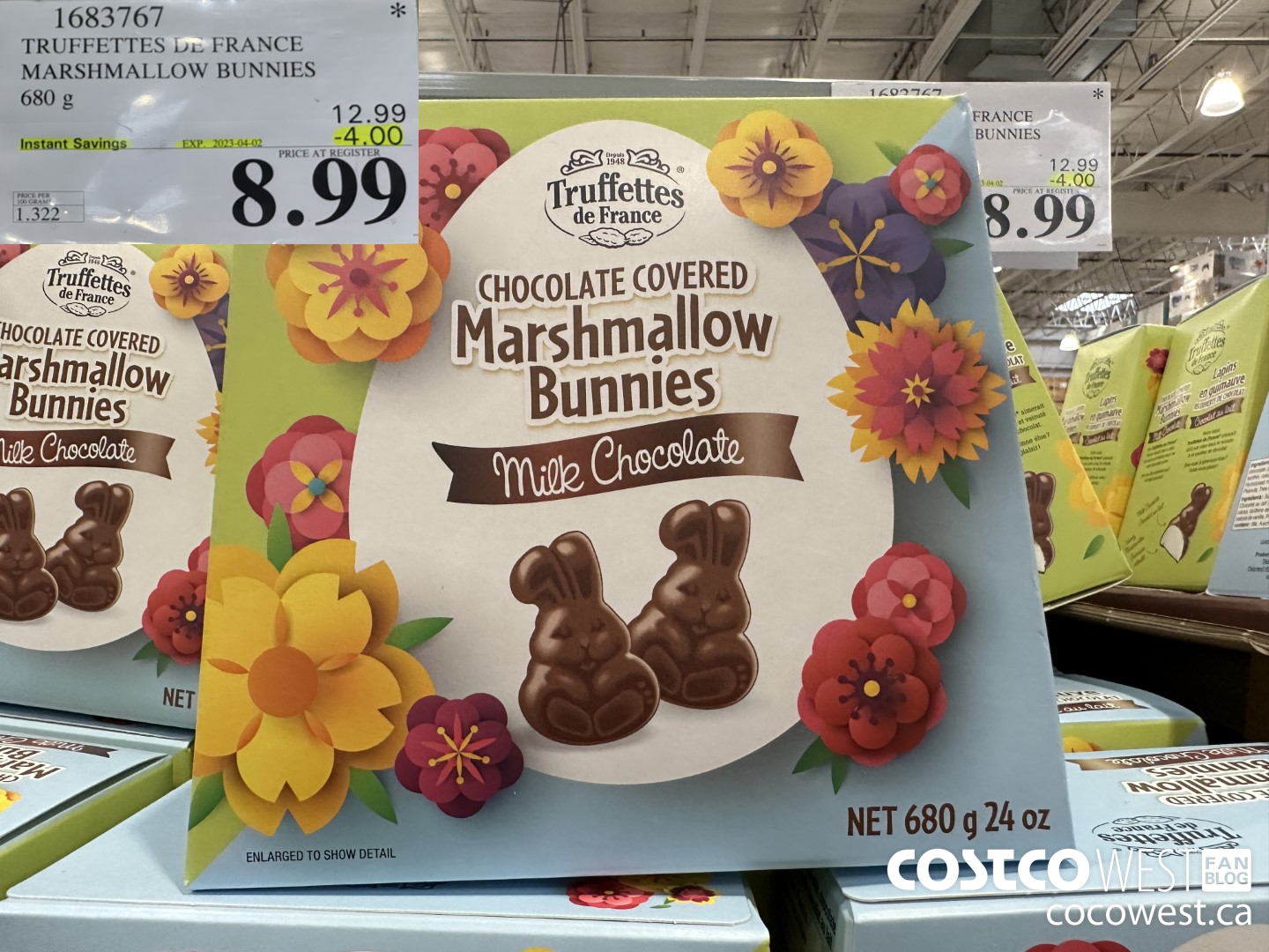 1683767 TRUFFETTES DE FRANCE MARSHMALLOW BUNNIES 680G ($4.00 INSTANT SAVINGS EXPIRES ON 2023-04-02) $8.99