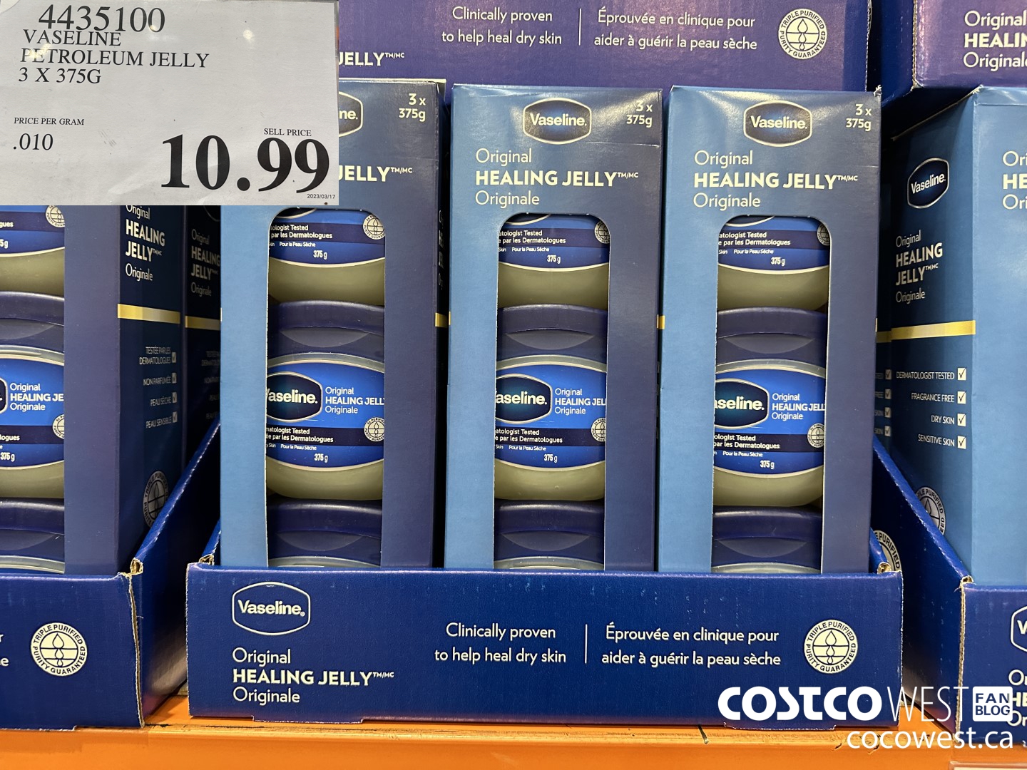 4435100 VASELINE PETROLEUM JELLY 3 X 375G $10.99