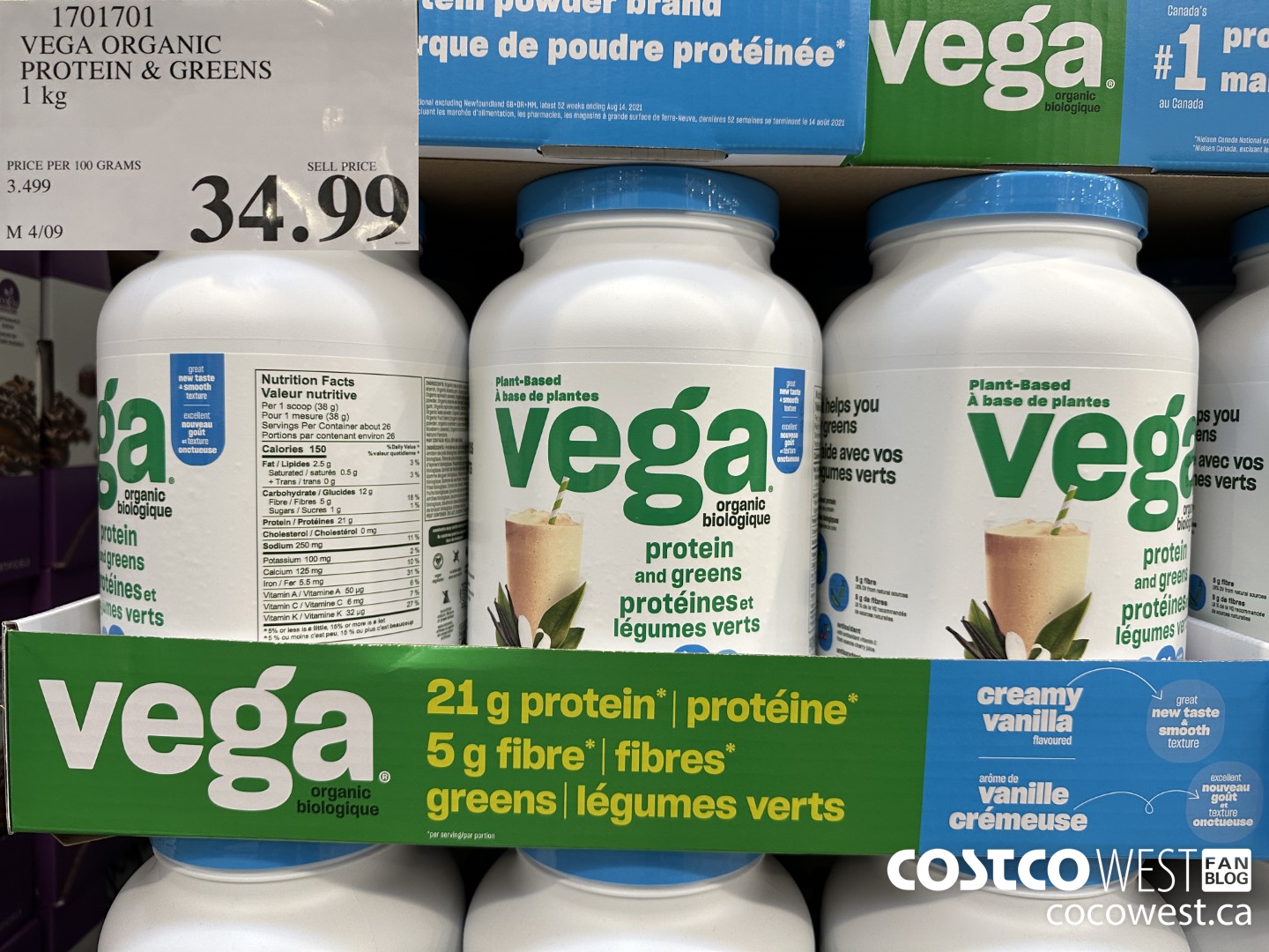 1701701 VEGA ORGANIC PROTEIN & GREENS 1KG $34.99