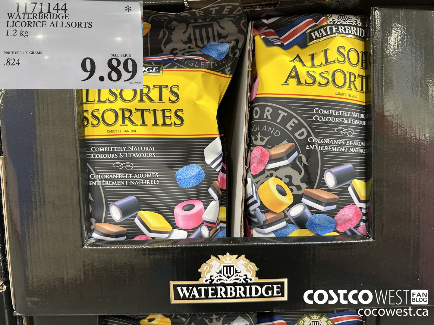 1171144 WATERBRIDGE LICORICE ALLSORTS 1.2 kg  $9.89