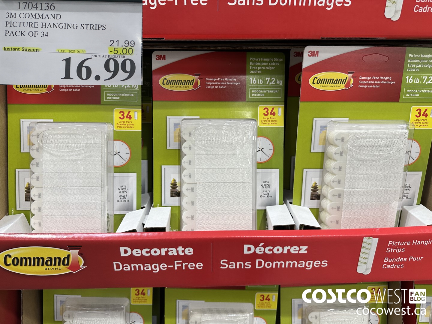 1704136 3M STRIPS & HOOKS ($5.00 INSTANT SAVINGS EXPIRES ON 2023-04-30) $16.99