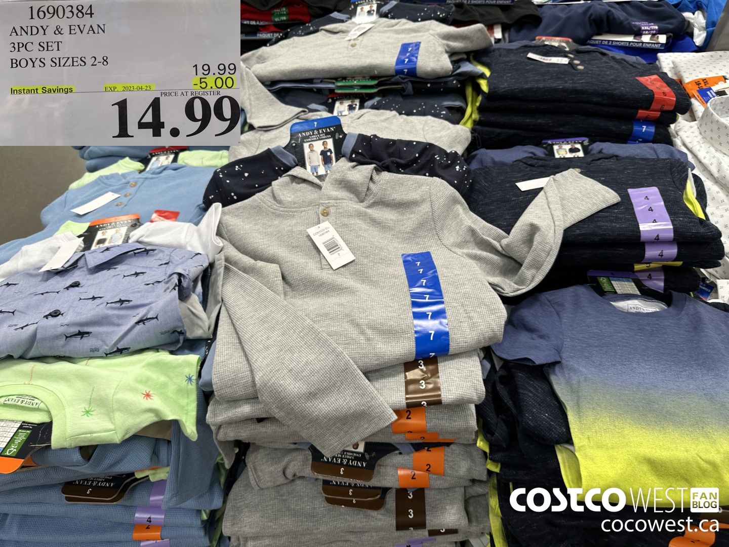 1690384 ANDY & EVAN 3PC SET BOYS SIZES 2-8 ($5.00 INSTANT SAVINGS EXPIRES ON 2023-04-23) $14.99