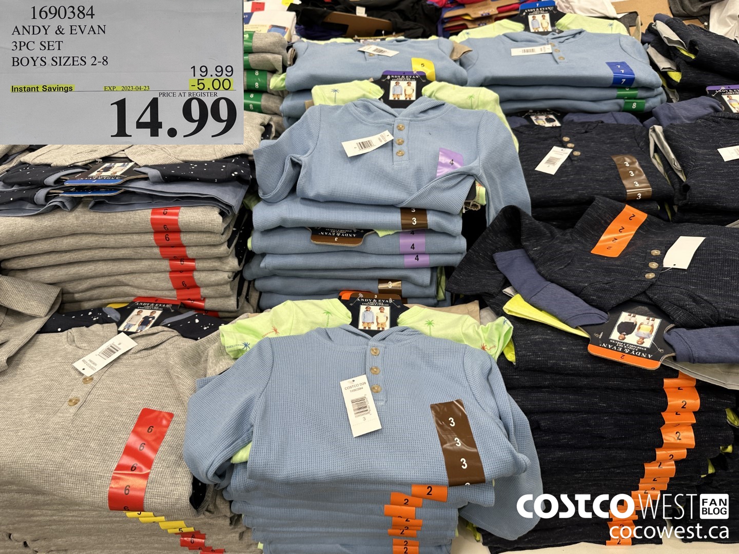 1690384 ANDY & EVAN 3PC SET BOYS SIZES 2-8 ($5.00 INSTANT SAVINGS EXPIRES ON 2023-04-23) $14.99