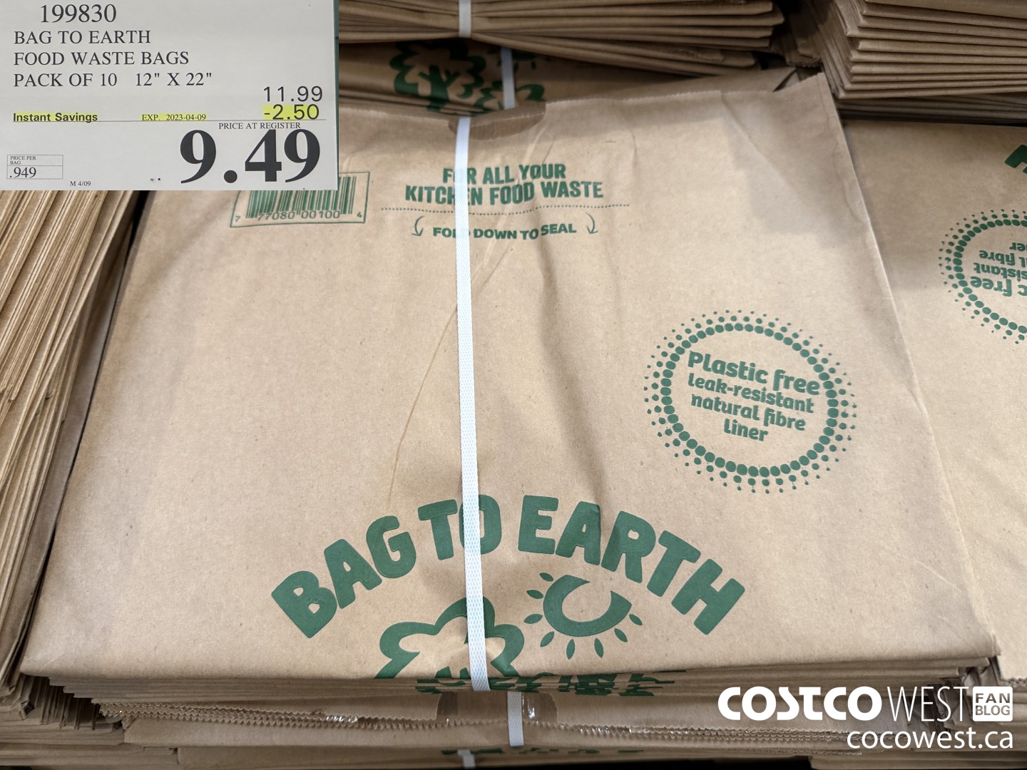 199830 BAG TO EARTH FOOD WASTE BAGS PACK OF 10 12