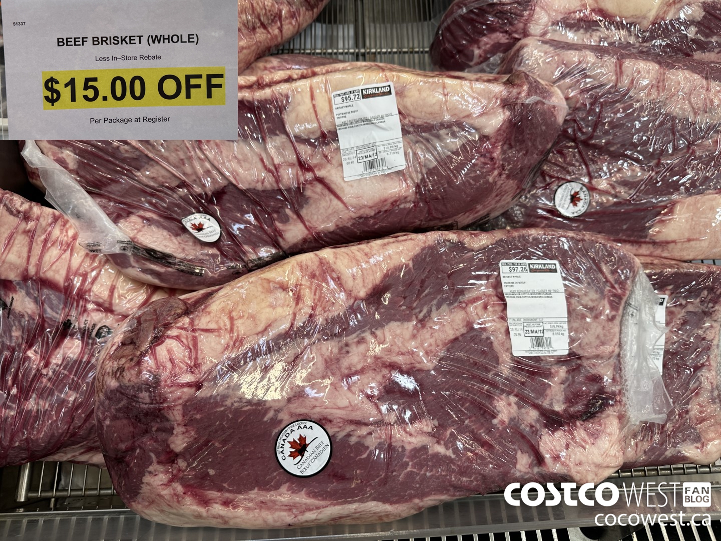 51337 BEEF BRISKET WHOLE ($15.00 INSTANT SAVINGS)
