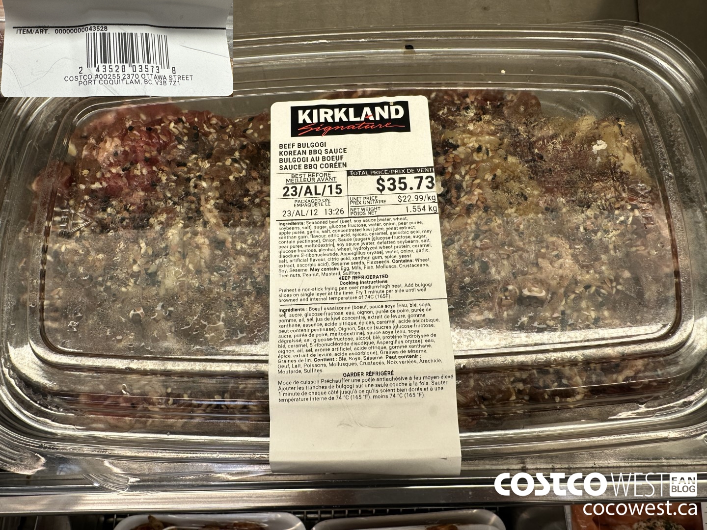 43528 BEEF FULGOGI KOREAN BBQ SAUDE $22.99