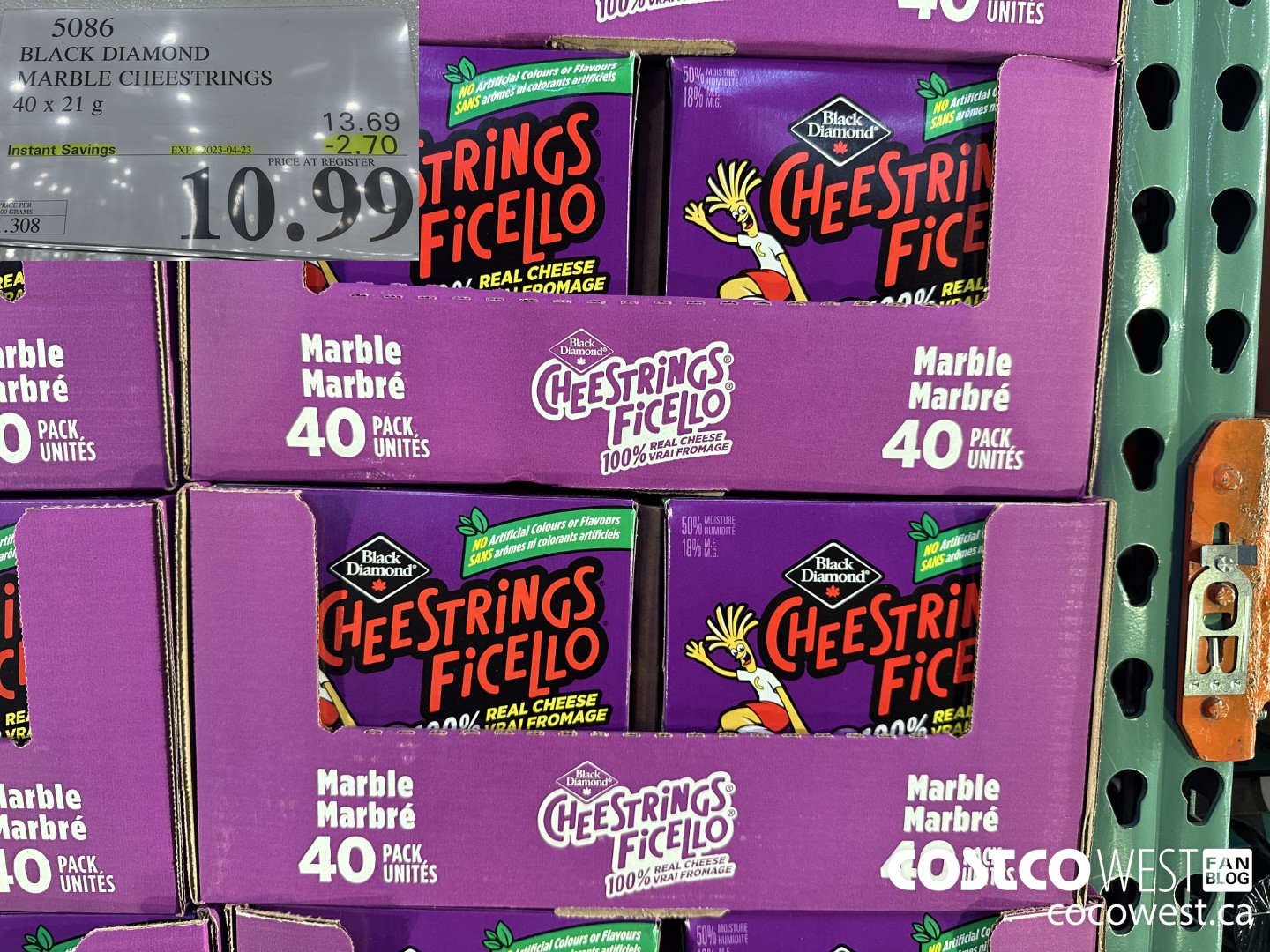 5086 BLACK DIAMOND MARBLE CHEESESTRINGS 40 x 21 g ($2.70 INSTANT SAVINGS EXPIRES ON 2023-04-23) $10.99