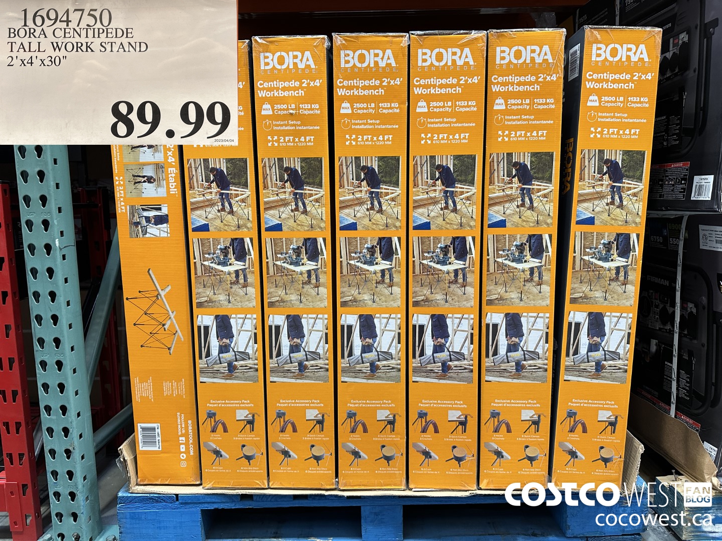 1694750 BORA CENTRIPEDE TALL WORK STAND 2'X4'X30' $89.99