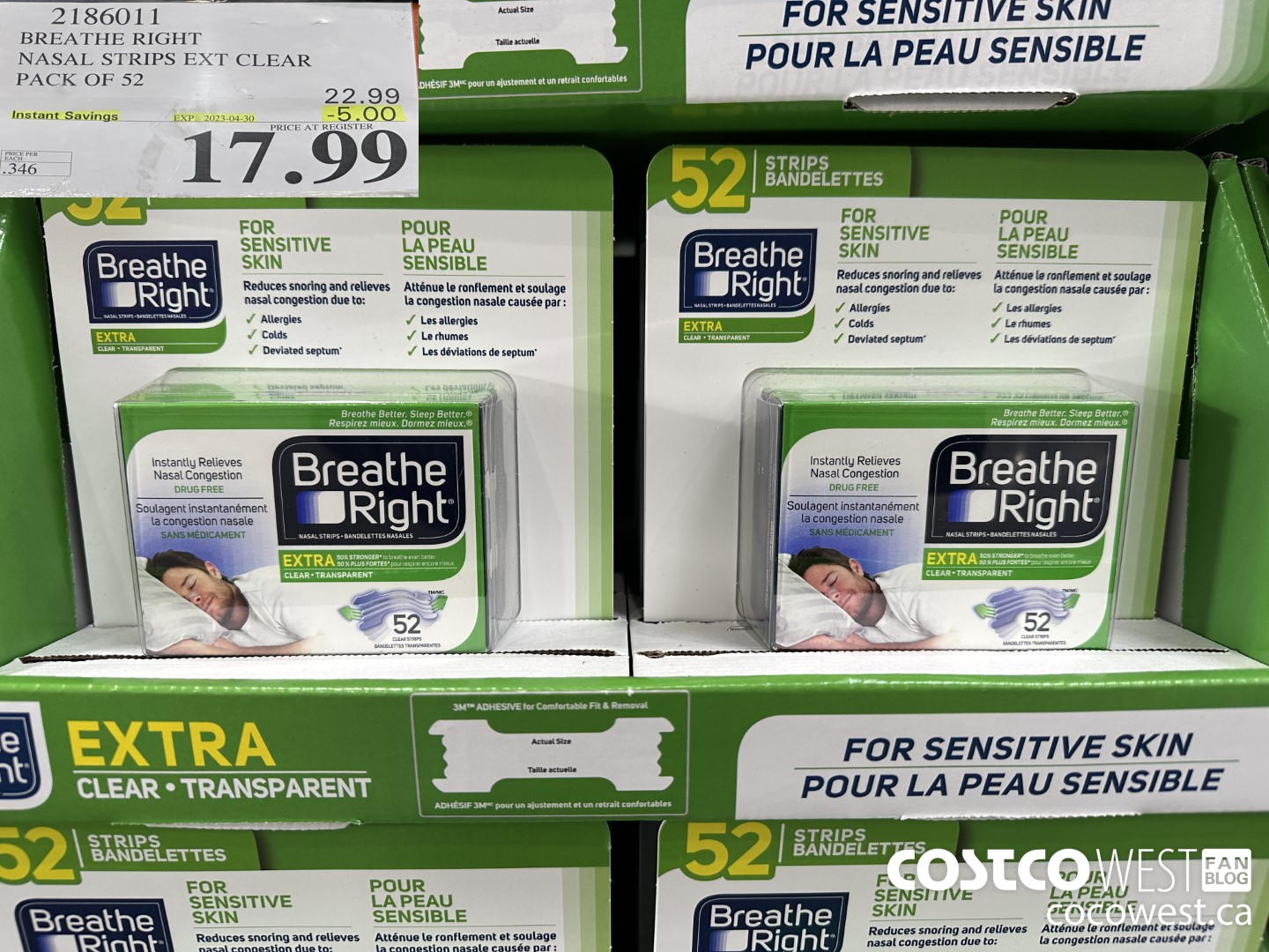 2186011 BREATHE RIGHT NASAL STRIPS EXT CLEAR PACK OF 52 ($5.00 INSTANT SAVINGS EXPIRES ON 2023-04-30) $17.99