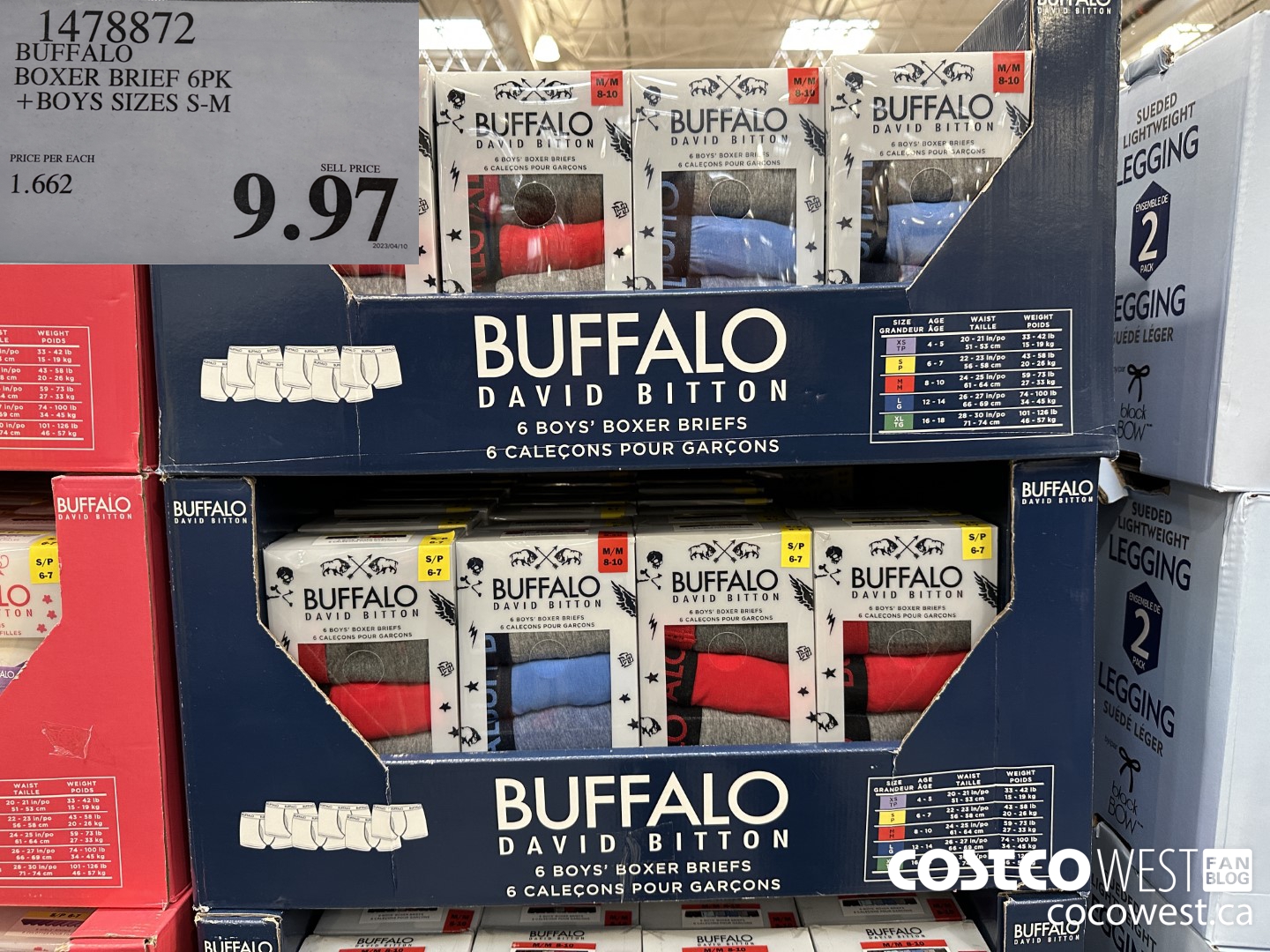 1478872 BUFFALO UNDERWEAR 6PK BOYS SIZES S-M $9.97