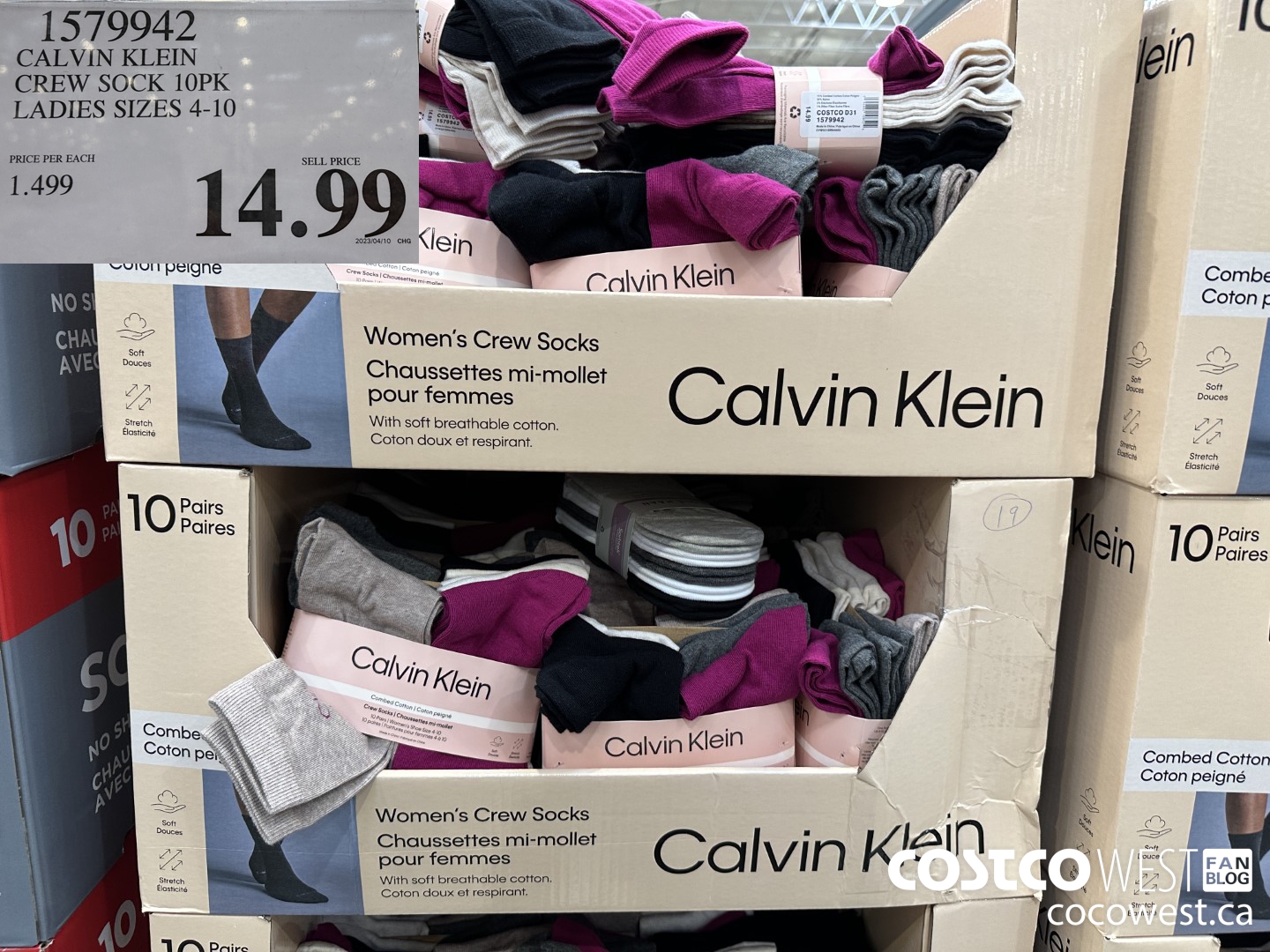 1579942 CALVIN KLEIN CREW SOCK 10PK LADIES SIZES 6-10 $14.99