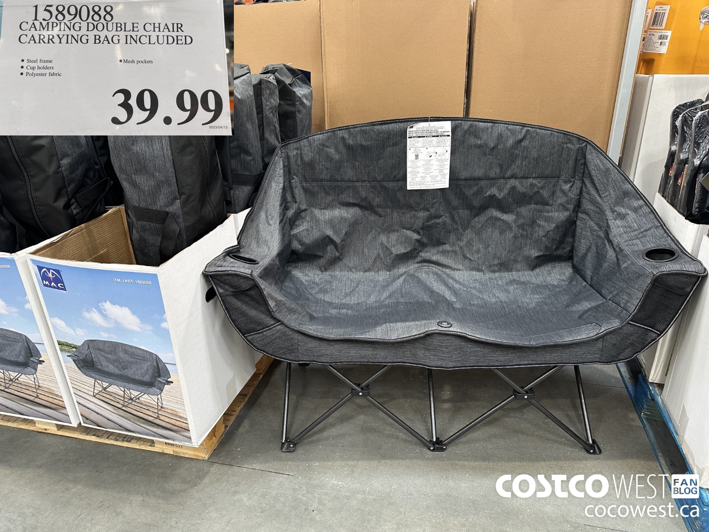 1589088 CAMPING DOUBLE CHAIR CARRYING BAG INCLUDED $39.99