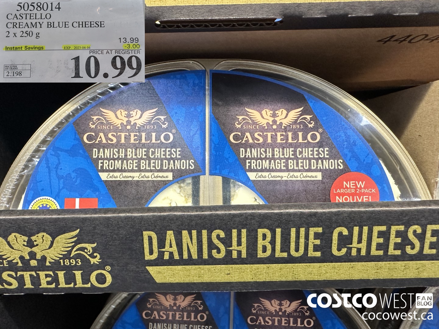 5058014 CASTELLO CREAMY BLUE CHEESE 2 x 250 g ($3.00 INSTANT SAVINGS EXPIRES ON 2023-04-16) $10.99