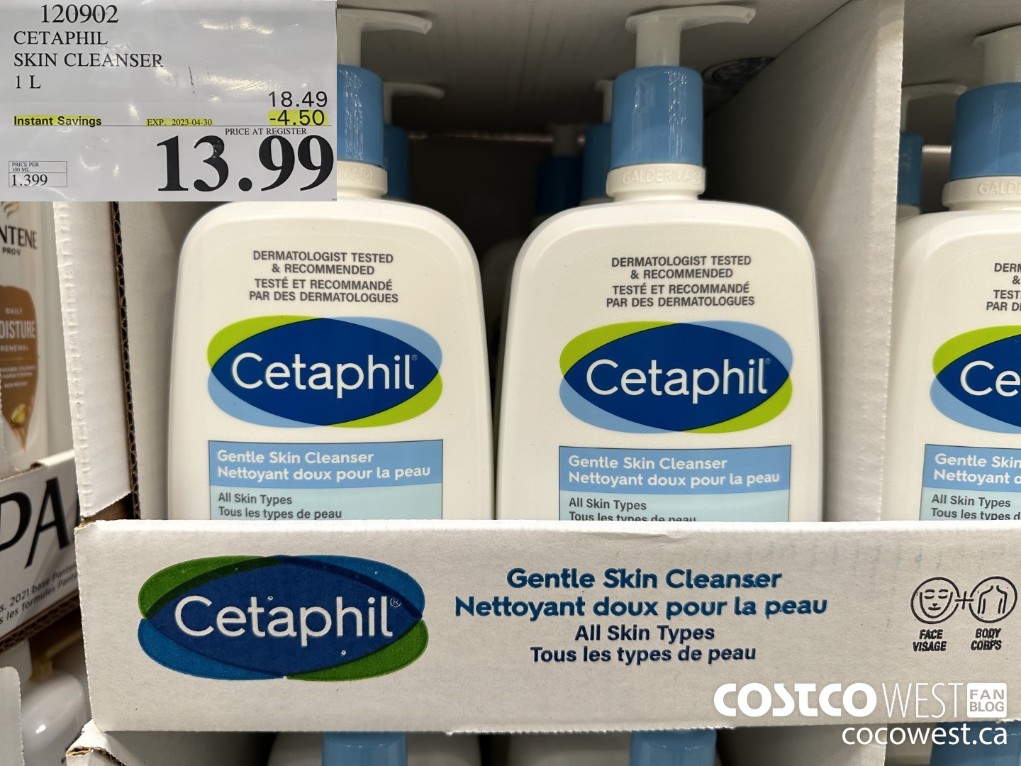 120902 CETAPHIL SKIN CLEANSER 1L ($4.50 INSTANT SAVINGS EXPIRES ON 2023-04-30) $13.99