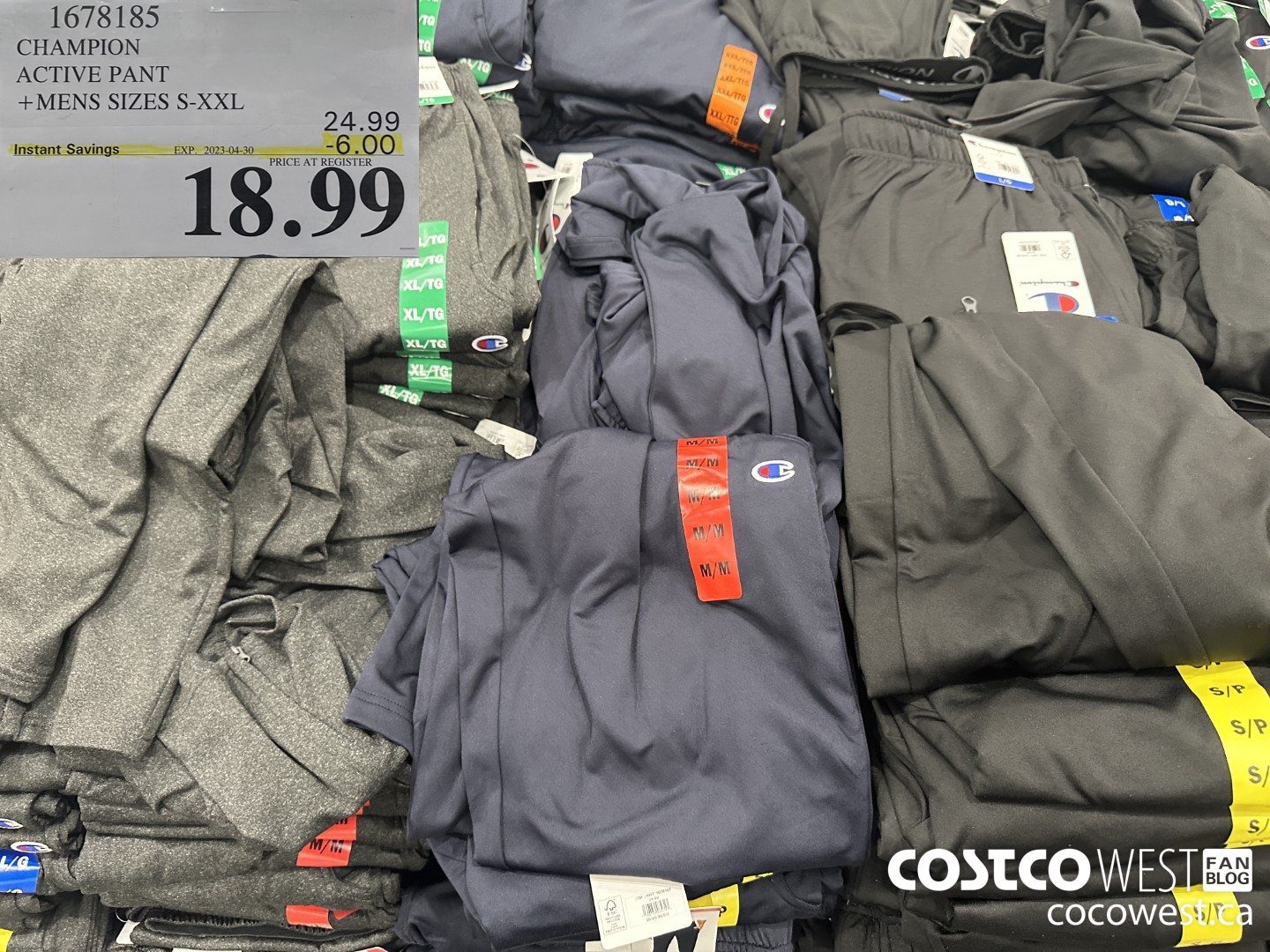 1678185 CHAMPION ACTIVE PANT MENS SIZES S-XXL ($6.00 INSTANT SAVINGS EXPIRES ON 2023-04-30) $18.99