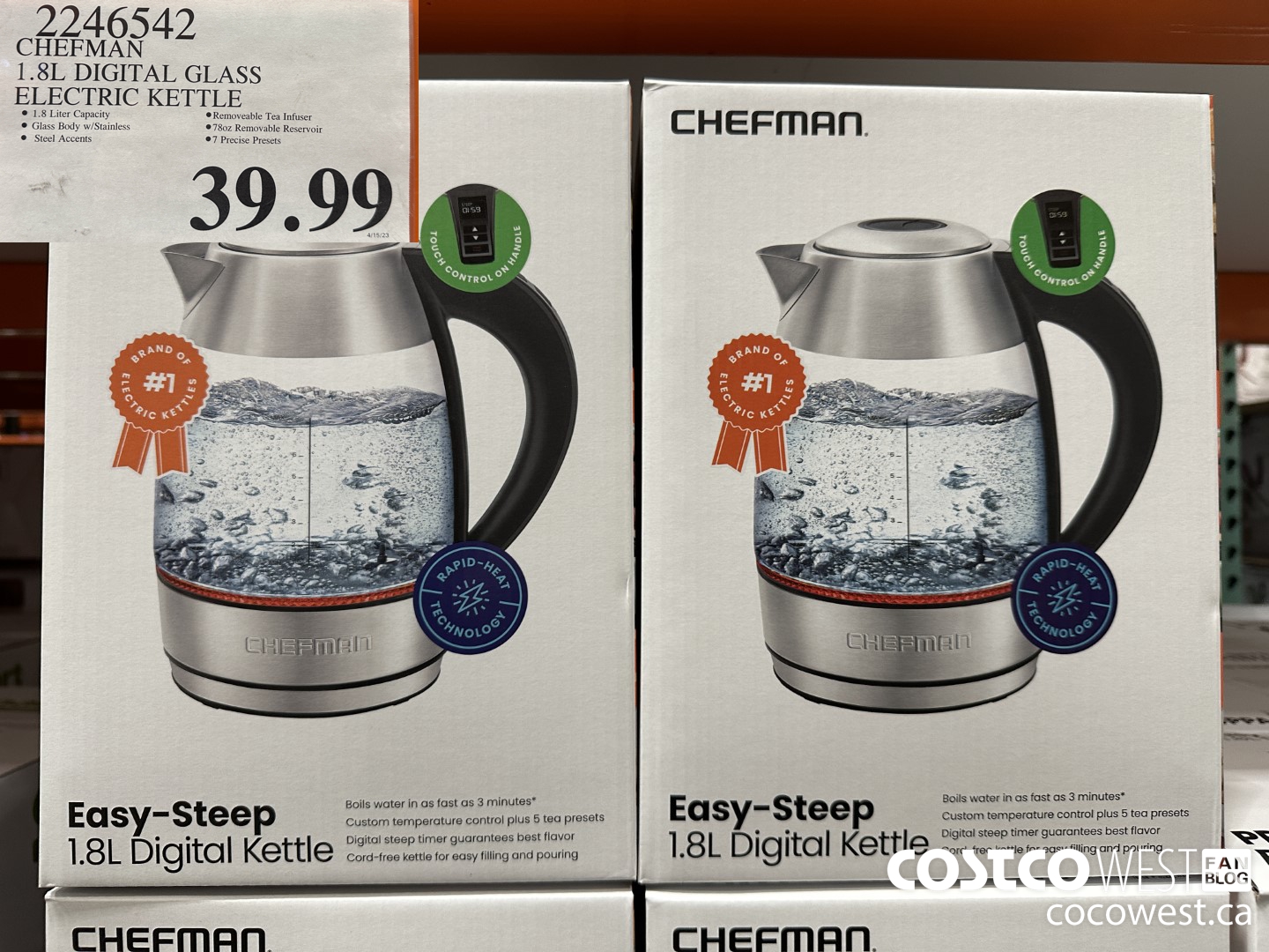 Costco sells this Chefman Electric Kettle for $39.99. For those of