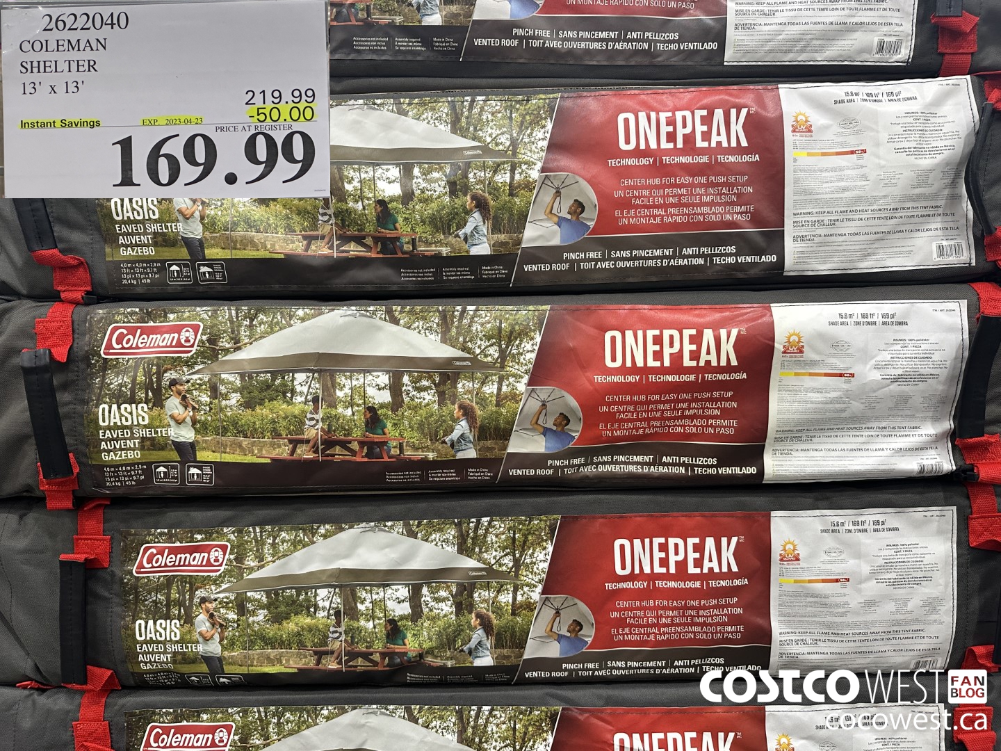 2622040 COLEMAN SHELTER 13' x 13'  ($50.00 INSTANT SAVINGS EXPIRES ON 2023-04-23) $169.99