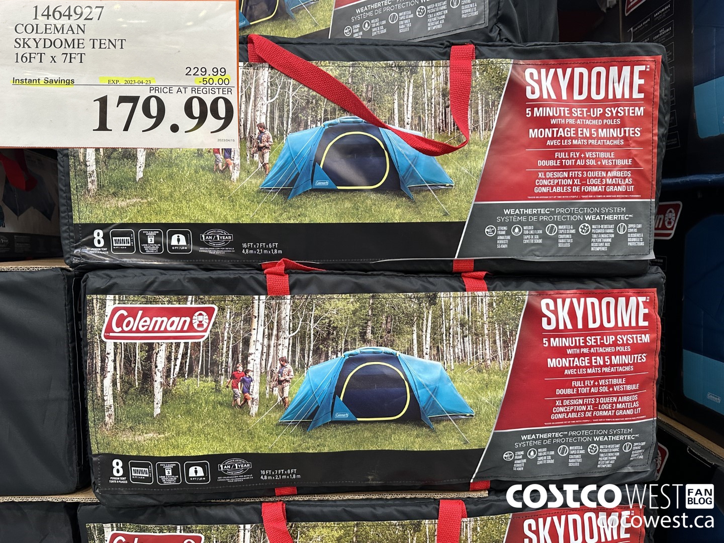 1464927 COLEMAN SKYDOME TENT 16 FT x 7 FT ($50.00 INSTANT SAVINGS EXPIRES ON 2023-04-23) $179.99