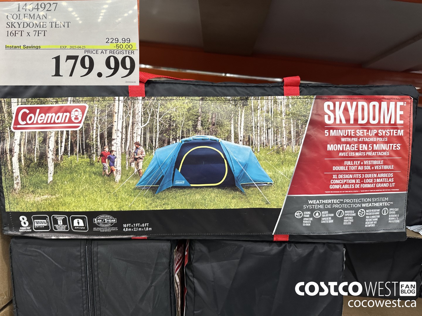 1464927 COLEMAN SKYDOME TENT 16 FT x 7 FT ($50.00 INSTANT SAVINGS EXPIRES ON 2023-04-23) $179.99