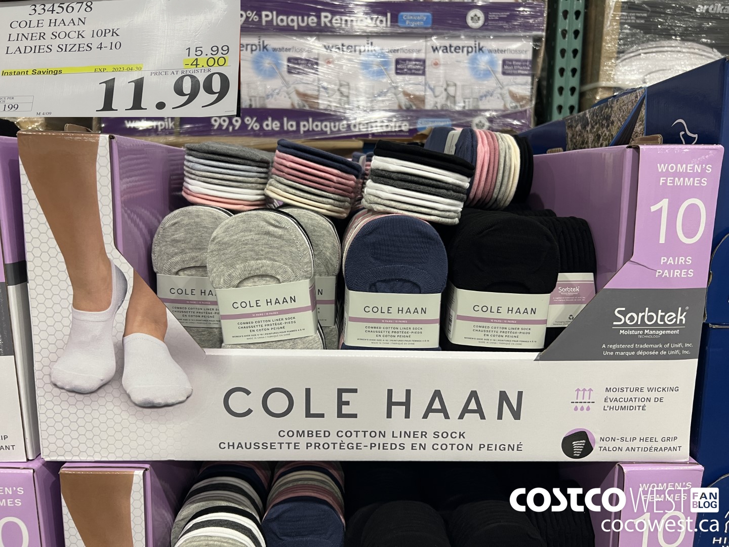3345678 COLE HAAN NO SHOW SOCK 10PK LADIES SIZES 4-10 ($4.00 INSTANT SAVINGS EXPIRES ON 2023-04-30) $11.99