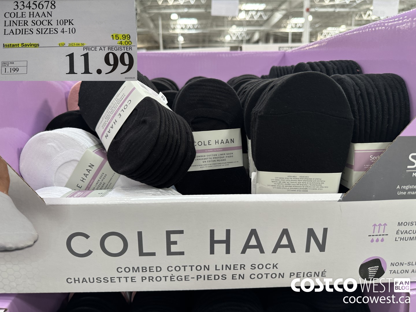 3345678 COLE HAAN NO SHOW SOCK 10PK LADIES SIZES 4-10 ($4.00 INSTANT SAVINGS EXPIRES ON 2023-04-30) $11.99