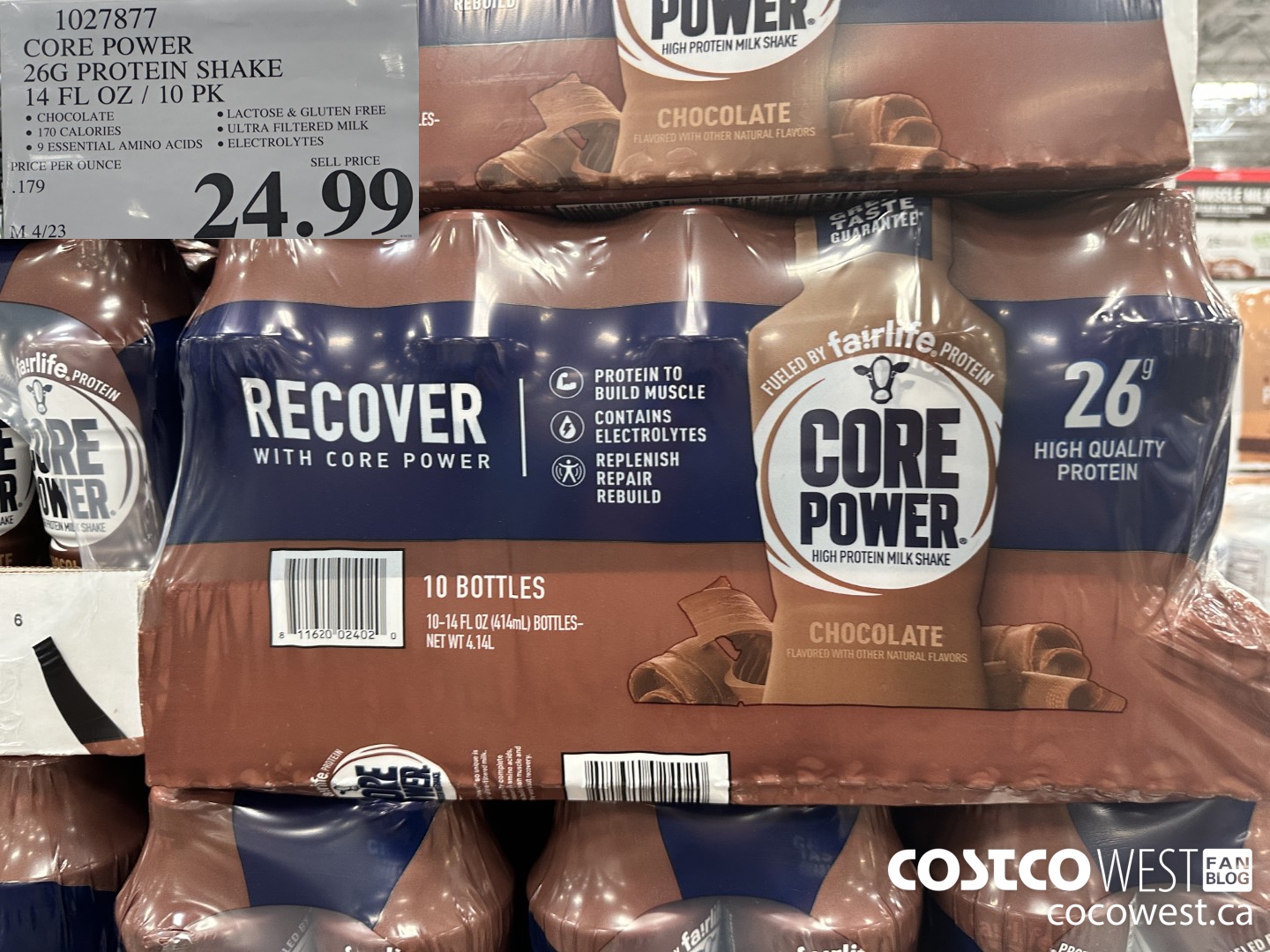 1027877 CORE POWER 26G PROTEIN SHAKE 14 FL OZ/10 PK $24.99