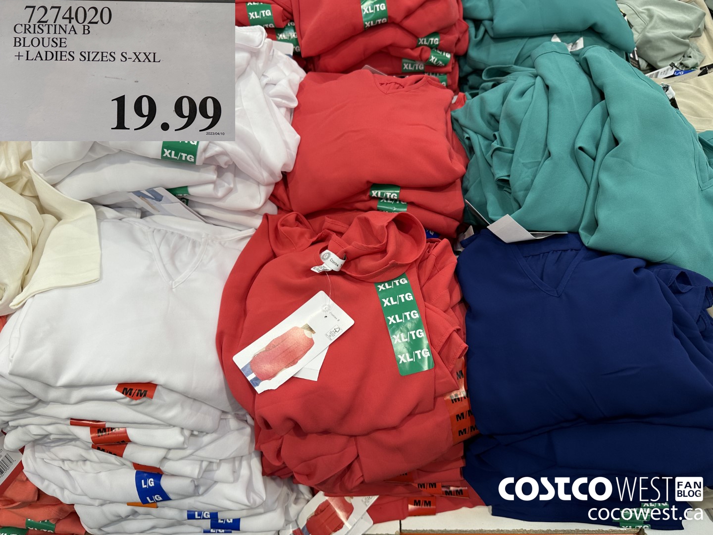 7274020 CRISTINA B BLOUSE LADIES SIZES S-XXL $19.99