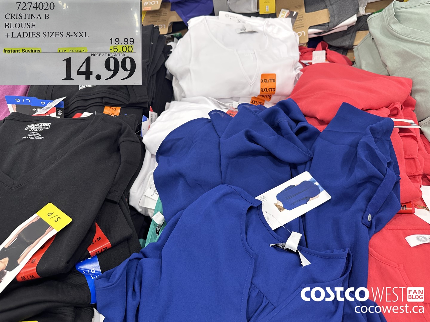 7274020 CRISTINA B BLOUSE LADIES SIZES S-XXL ($5.00 INSTANT SAVINGS EXPIRES ON 2023-04-23) $14.99