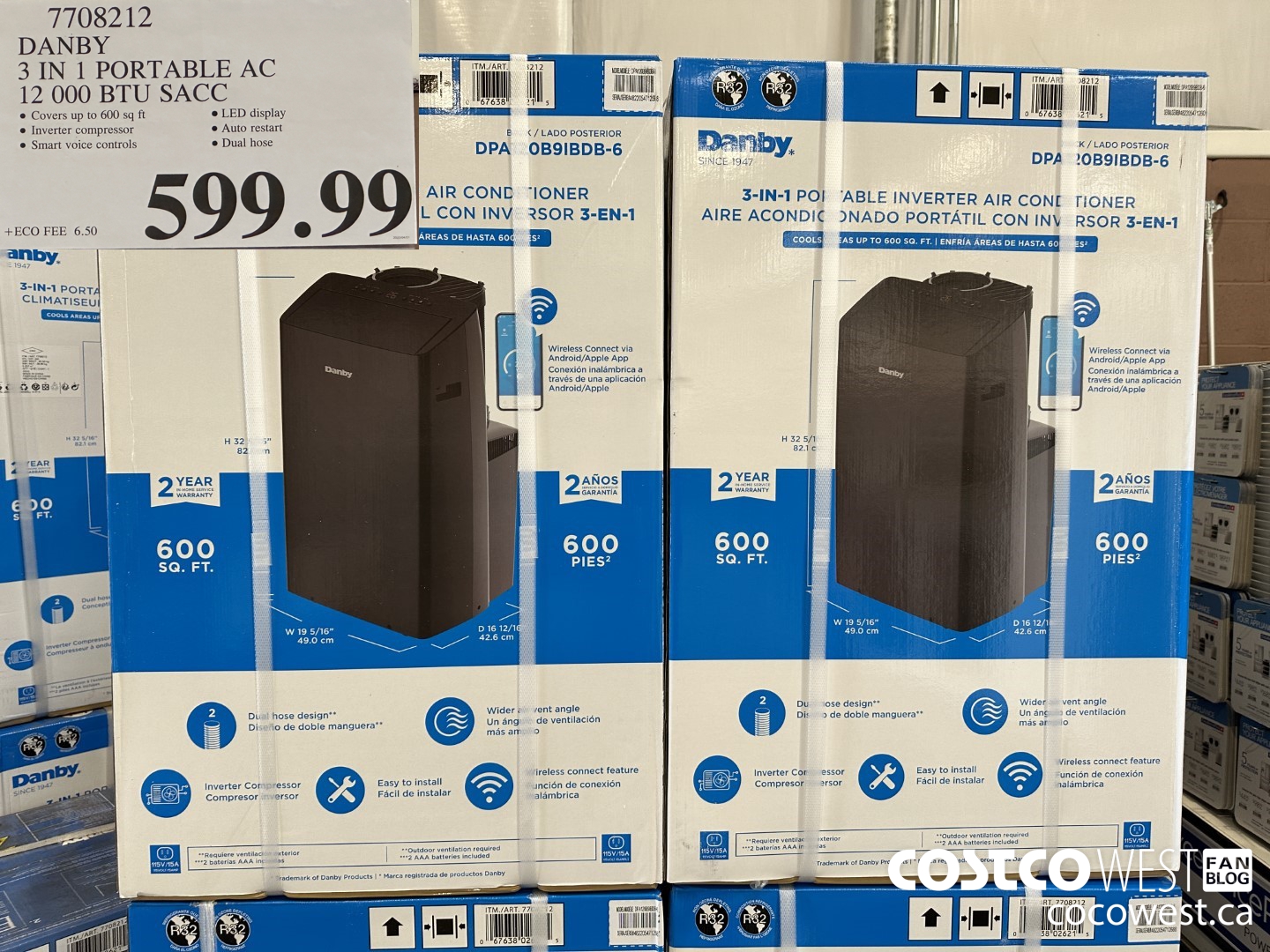 7708212 DANBY 3 IN 1 PORTABLE AC 12 000 BTU SACC $599.99