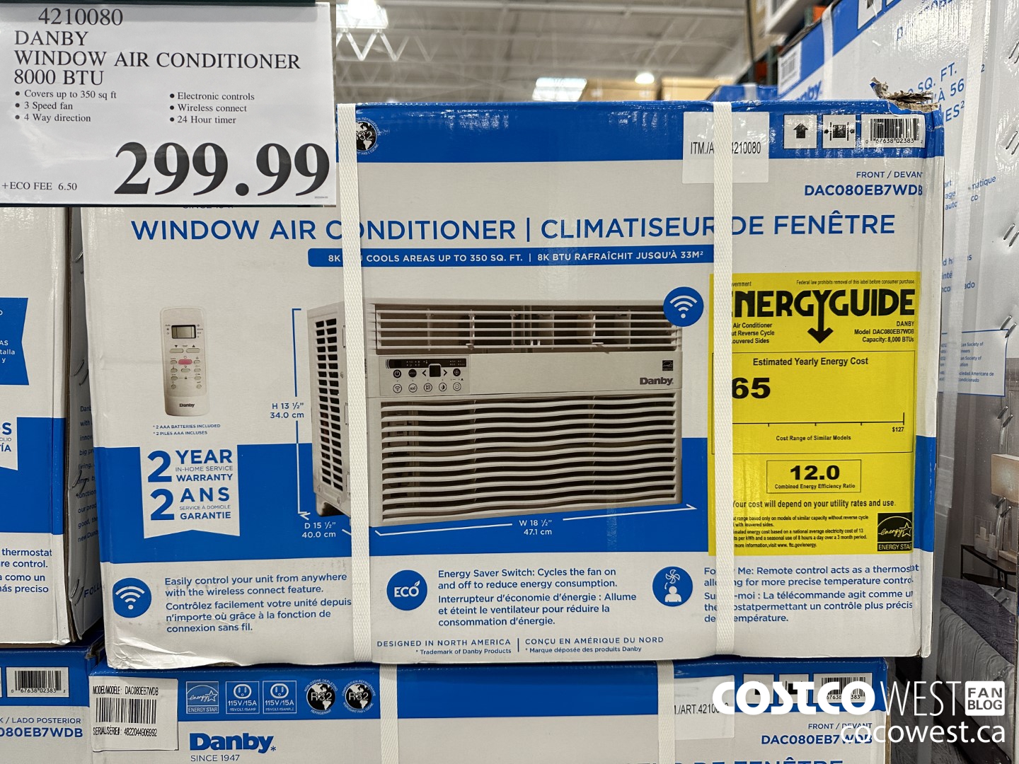 4210080 DANBY WINDOW AIR CONDITIONER 8000 BTU $299.99