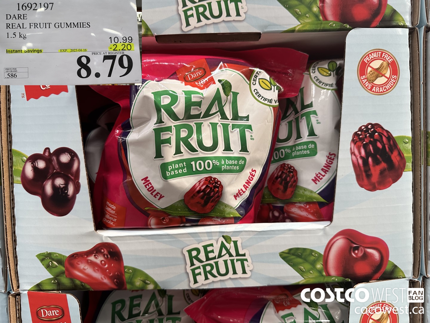 1692197 DARE REAL FRUIT GUMMIES 1.5 KG ($2.20 INSTANT SAVINGS EXPIRES ON 2023-04-16) $8.79