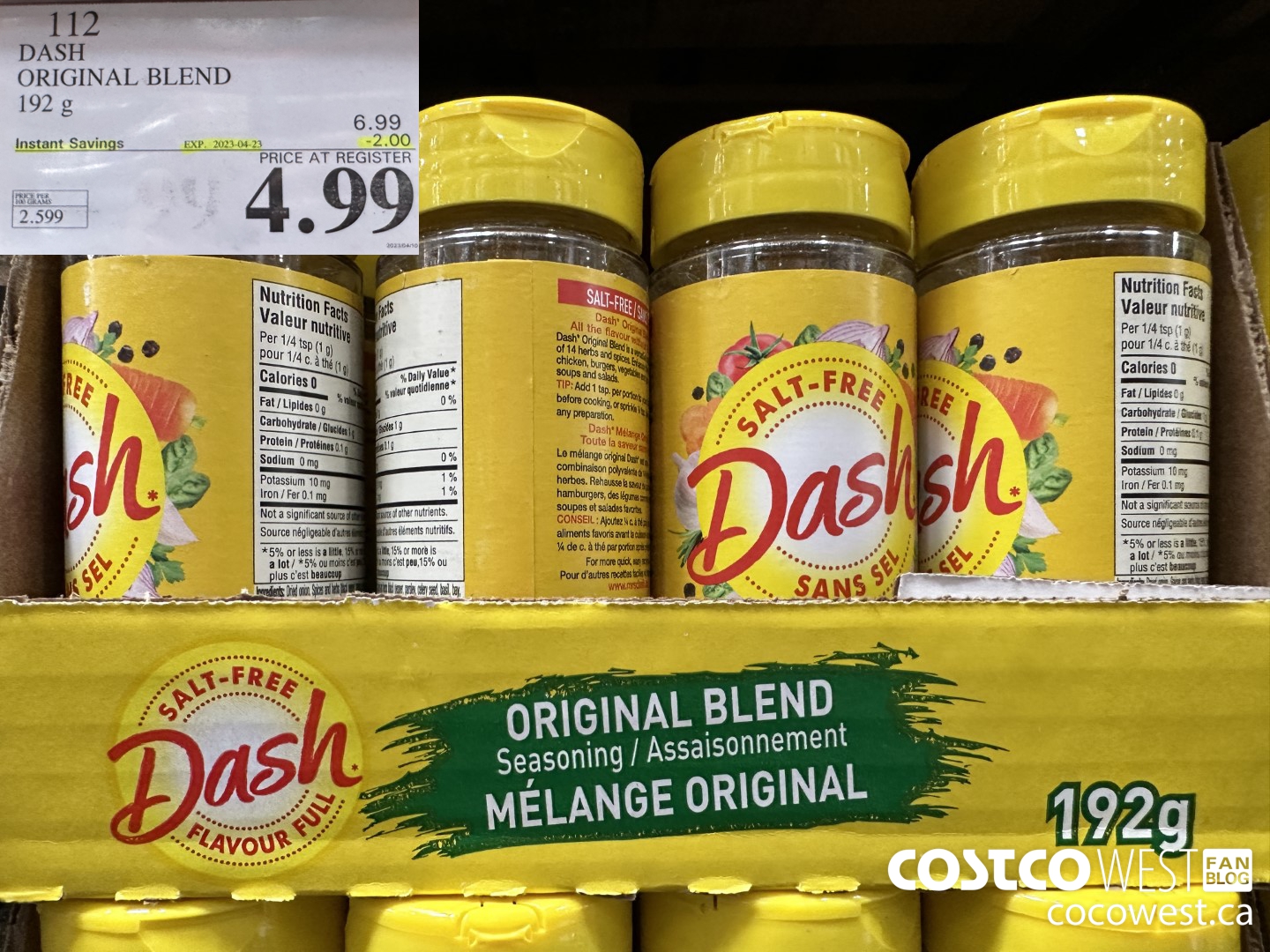 112 DASH ORIGINAL BLEND 192 g ($2.00 INSTANT SAVINGS EXPIRES ON 2023-04-23) $4.99