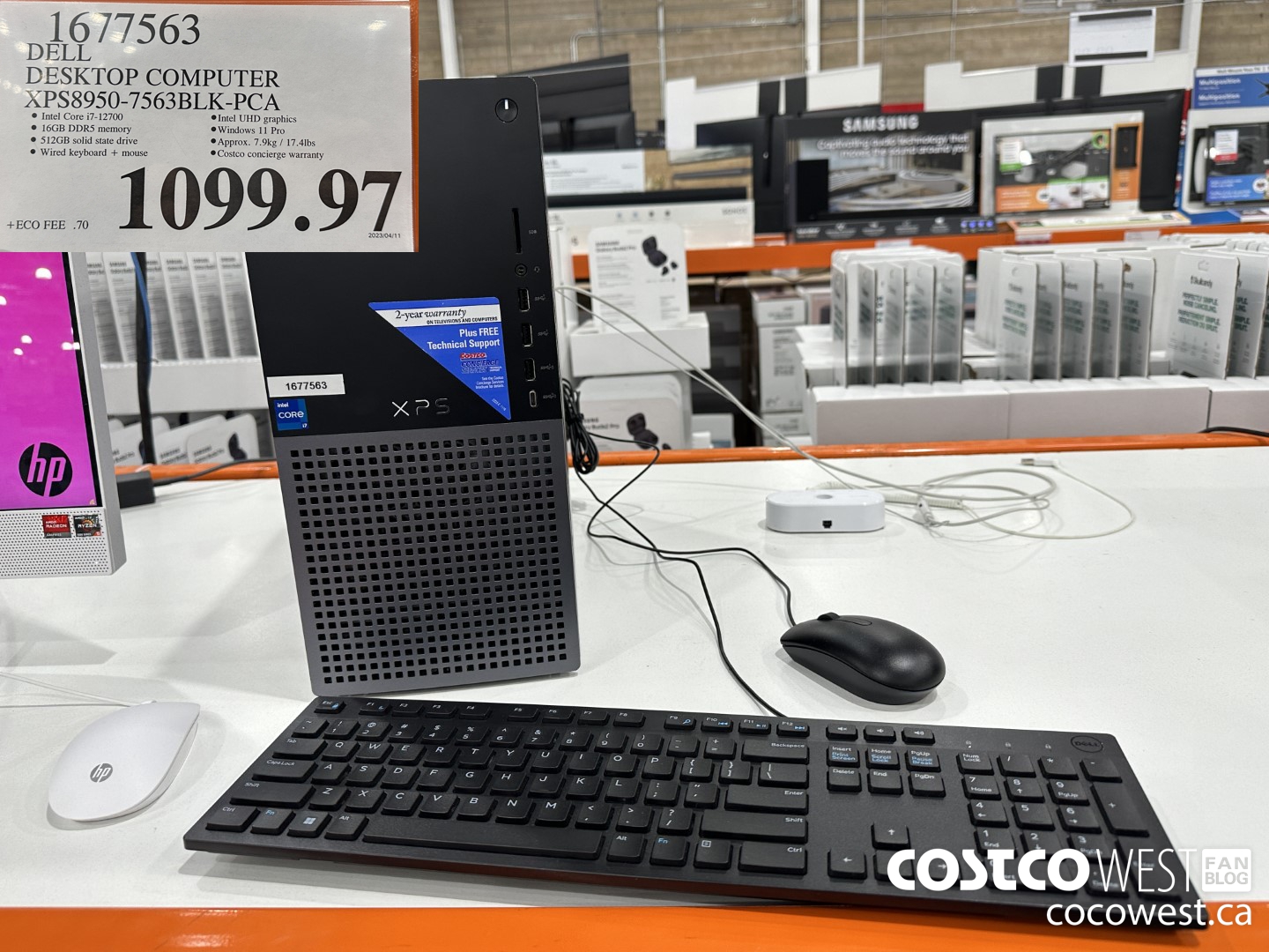 1677563 DELL DESKTOP COMPUTER XPS8950-7563BLK-PCA $1099.97