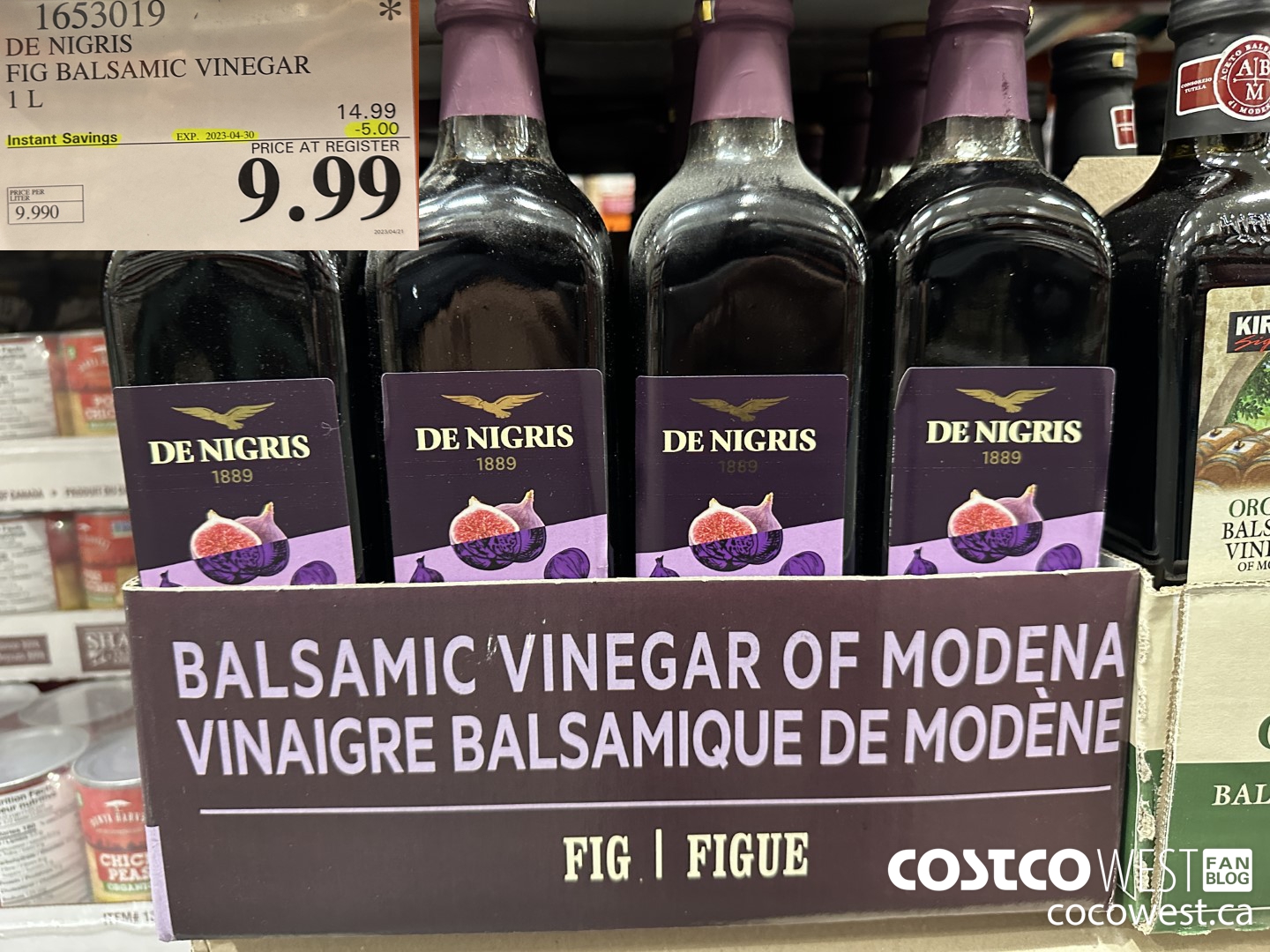 1653019 DE NIGRIS FIG BALSAMIC VINEGAR 1 L ($5.00 INSTANT SAVINGS EXPIRES ON 2023-04-30) $9.99