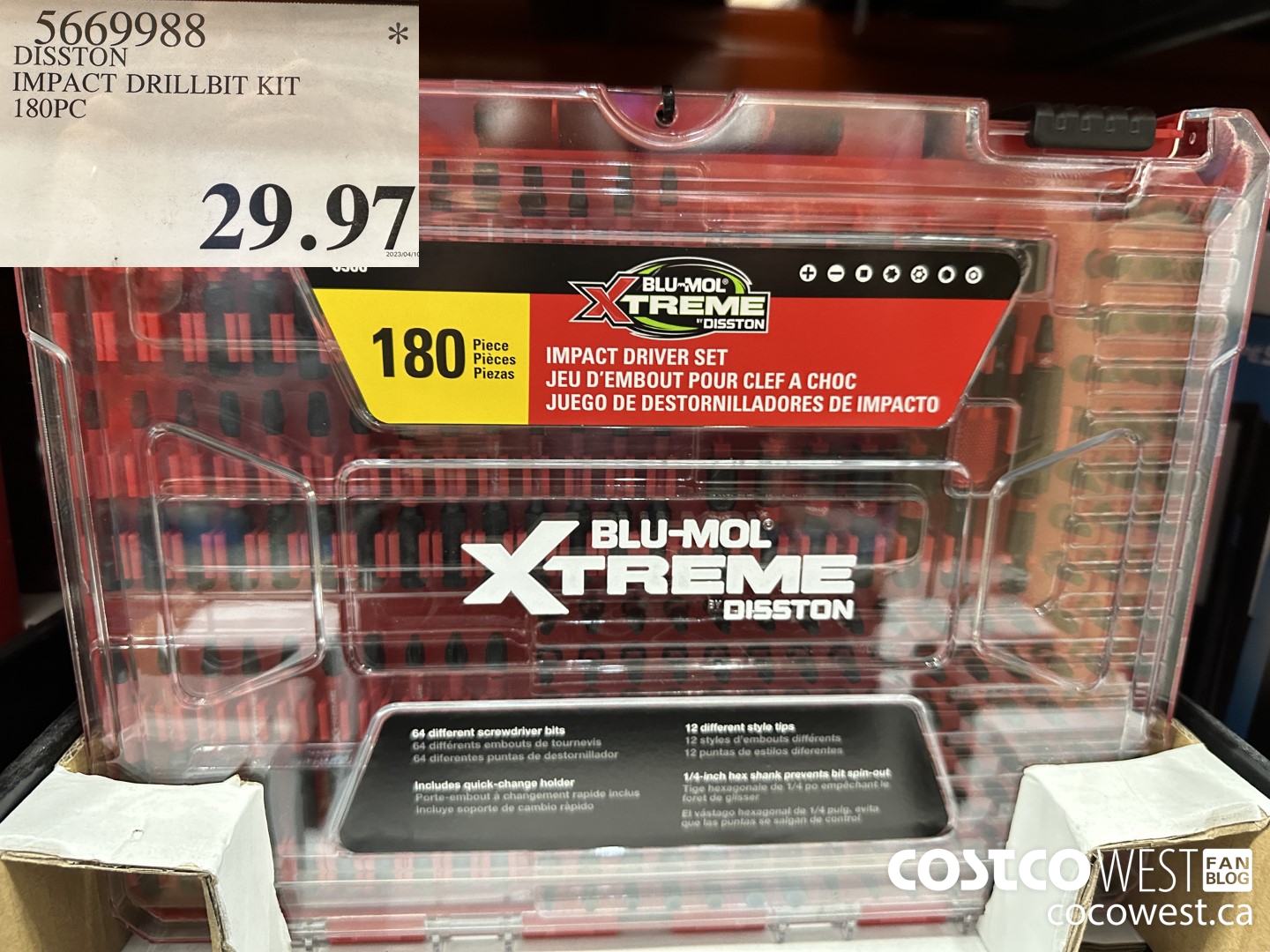 5669988 DISSTON IMPACT DRILLBIT KIT 180PC $29.97