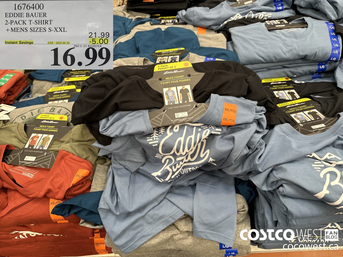 1676400 EDDIE BAUER 2-PACK T-SHIRT MENS SIZES S-XXL ($5.00 INSTANT SAVINGS EXPIRES ON 2023-04-30) $16.99