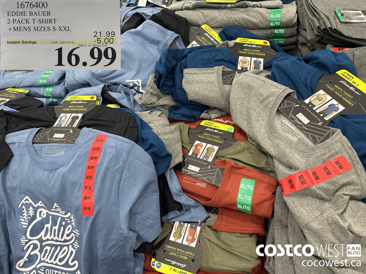 1676400 EDDIE BAUER 2-PACK T-SHIRT MENS SIZES S-XXL ($5.00 INSTANT SAVINGS EXPIRES ON 2023-04-30) $16.99