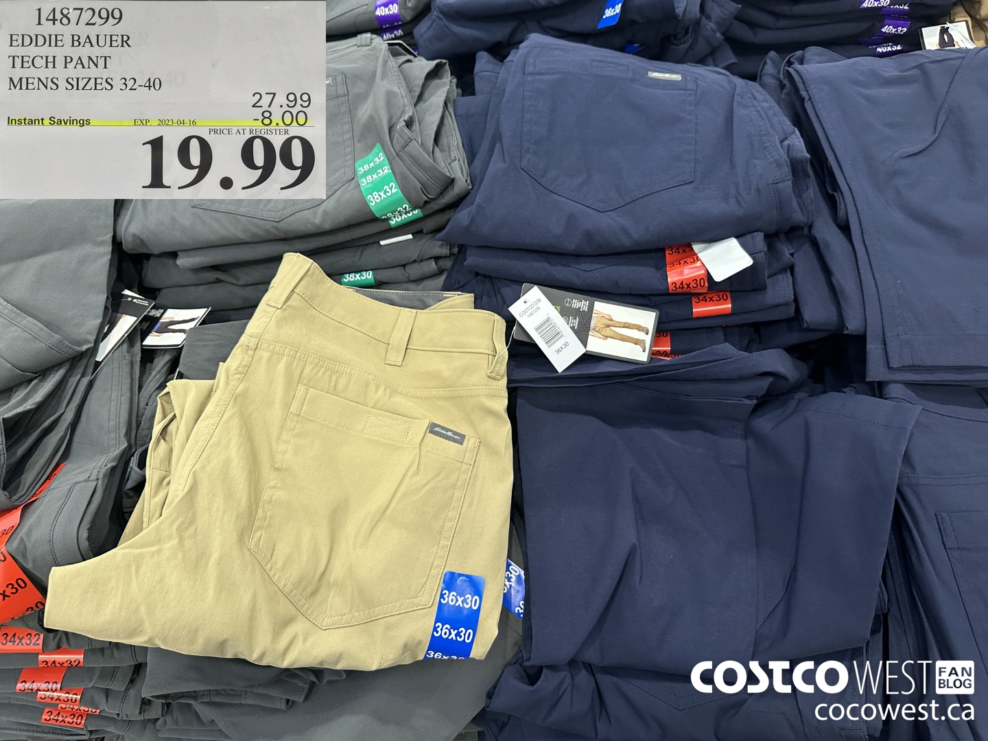 1487299 EDDIE BAUER TECH PANT MENS SIZES 32-40 ($8.00 INSTANT SAVINGS EXPIRES ON 2023-04-16) $19.99