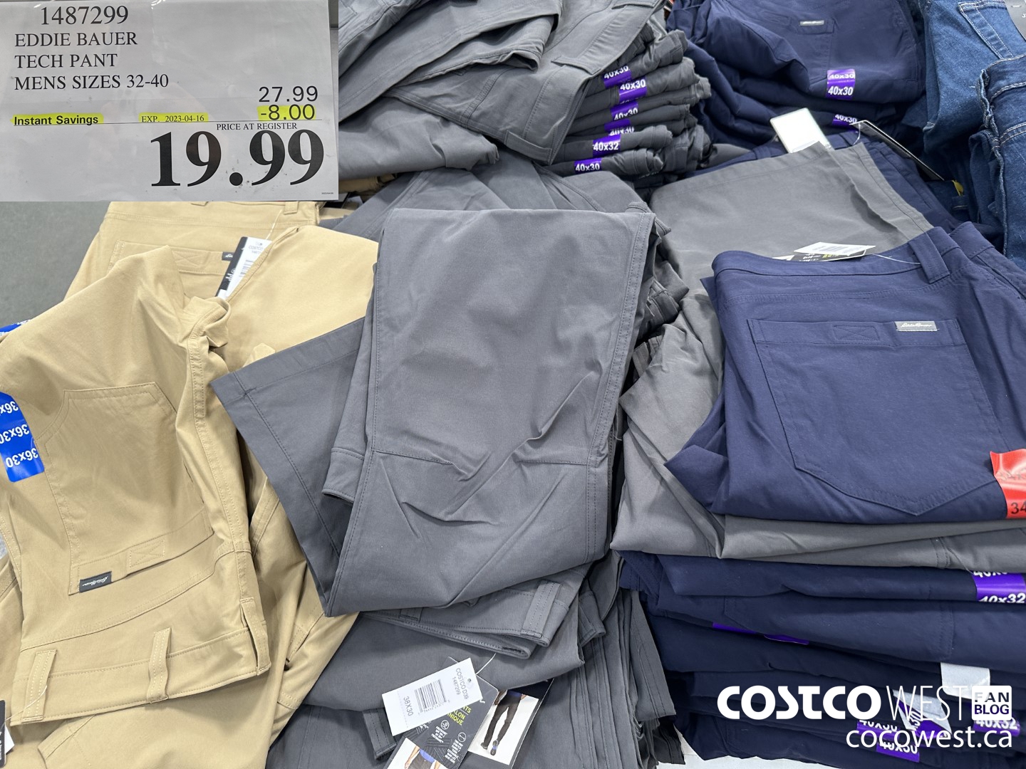 1487299 EDDIE BAUER TECH PANT MENS SIZES 32-40 ($8.00 INSTANT SAVINGS EXPIRES ON 2023-04-16) $19.99