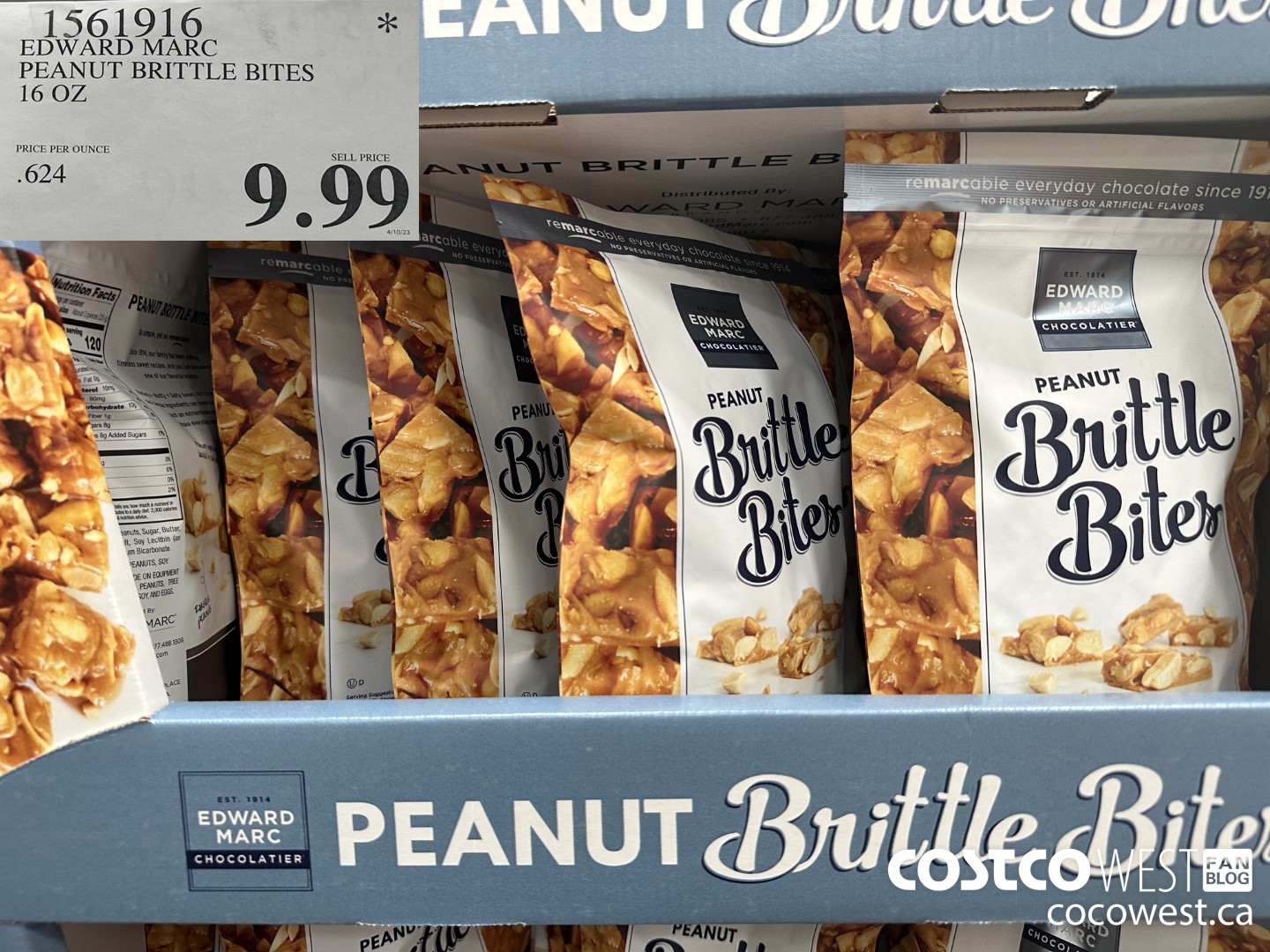 1561916 EDWARD MARC PEANUT BRITTLE BITES 16 OZ $9.99